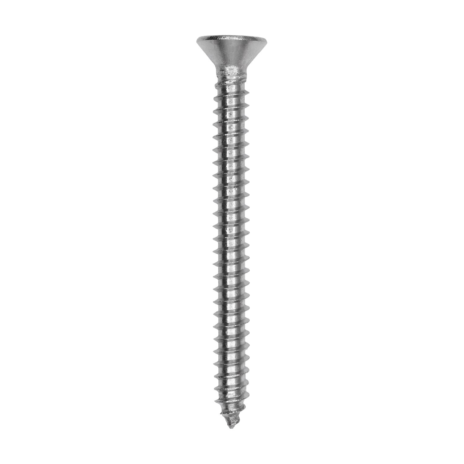 Auveco # 25789 Phillips Flat Head Sheet Metal Screw #10 x 2 in. 18-8 Stainless Steel. Qty 25.