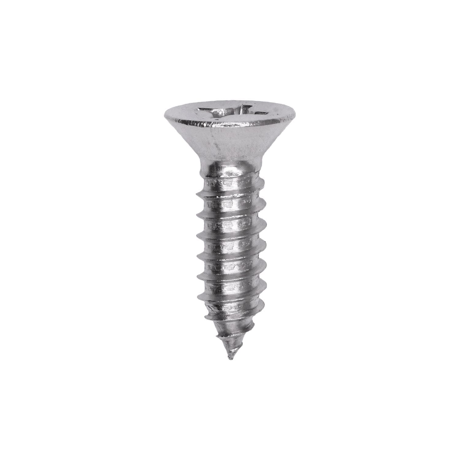Auveco # 25804 Phillips Flat Head Sheet Metal Screw #14 x 7/8 in. 18-8 Stainless Steel. Qty 50.