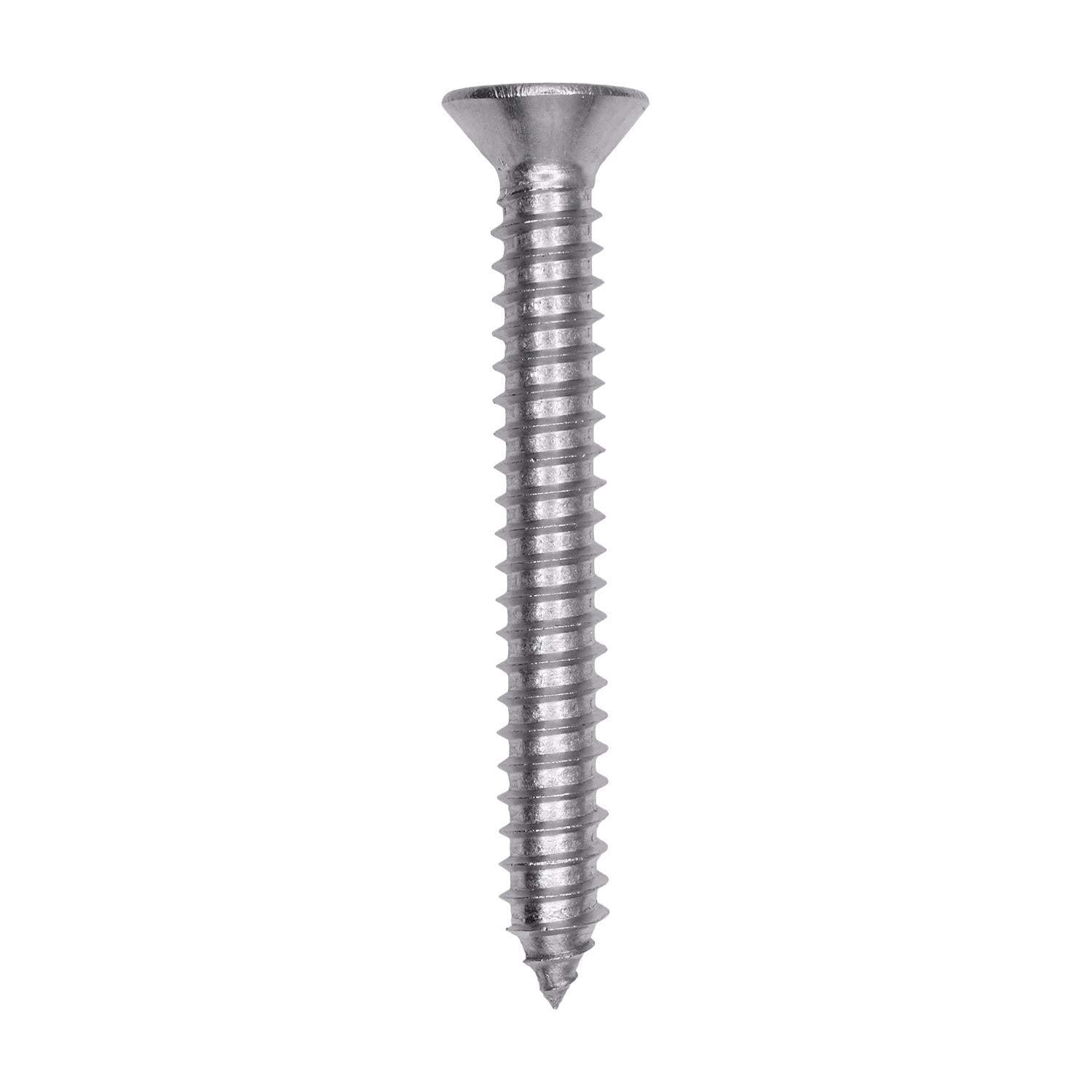 Auveco # 25812 Phillips Flat Head Sheet Metal Screw #14 x 2 in. 18-8 Stainless Steel. Qty 25.