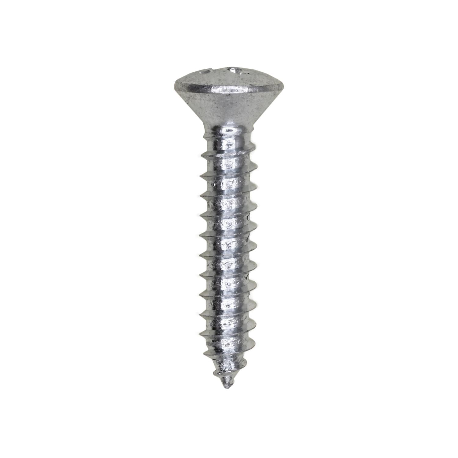 Auveco No. 2582 #10 X 1" Phillips Oval Head Tapping Screw Zinc, Quantity - 100
