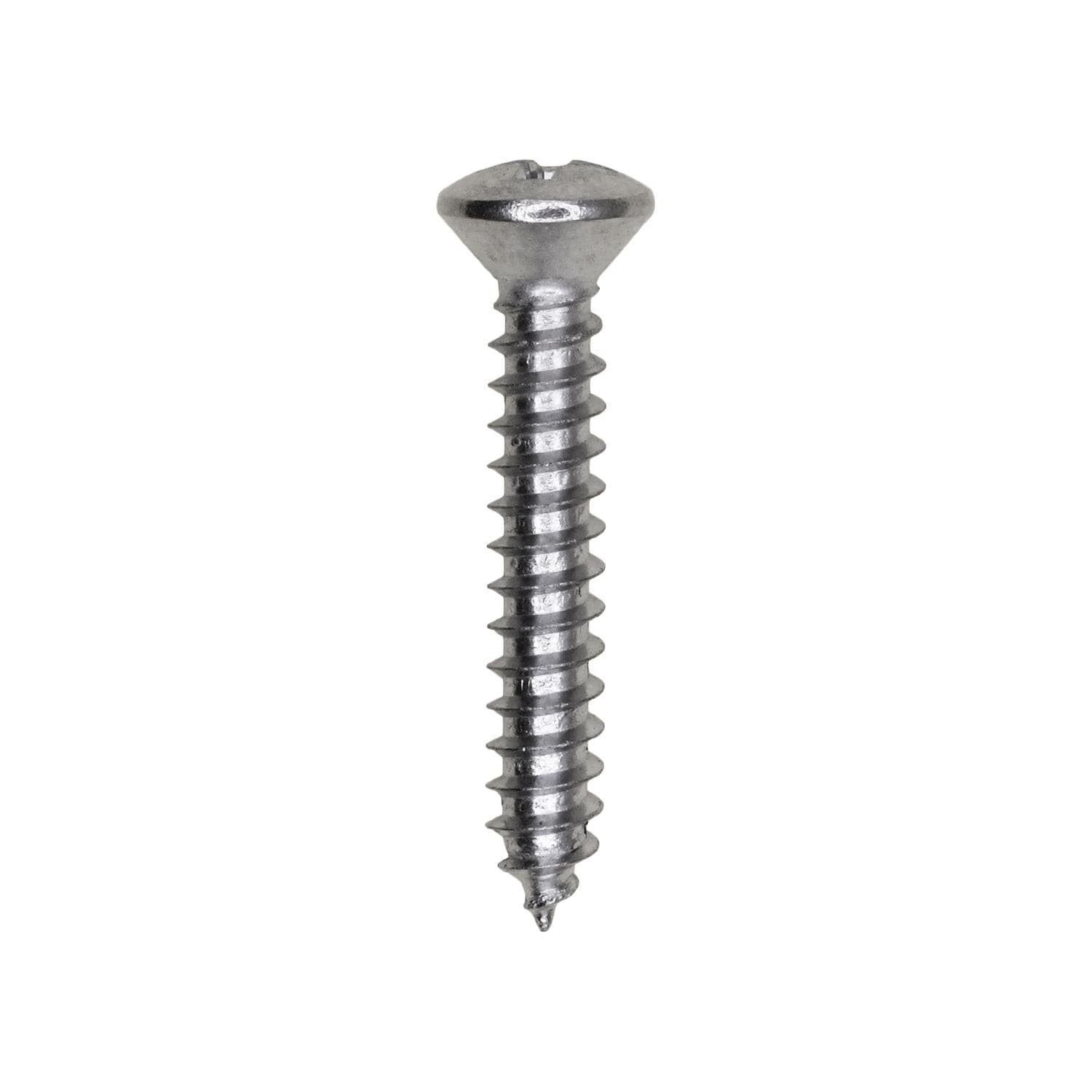 Auveco No. 2713 #8 X 1" Phillips Oval Head Tapping Screw Chrome, Quantity - 100