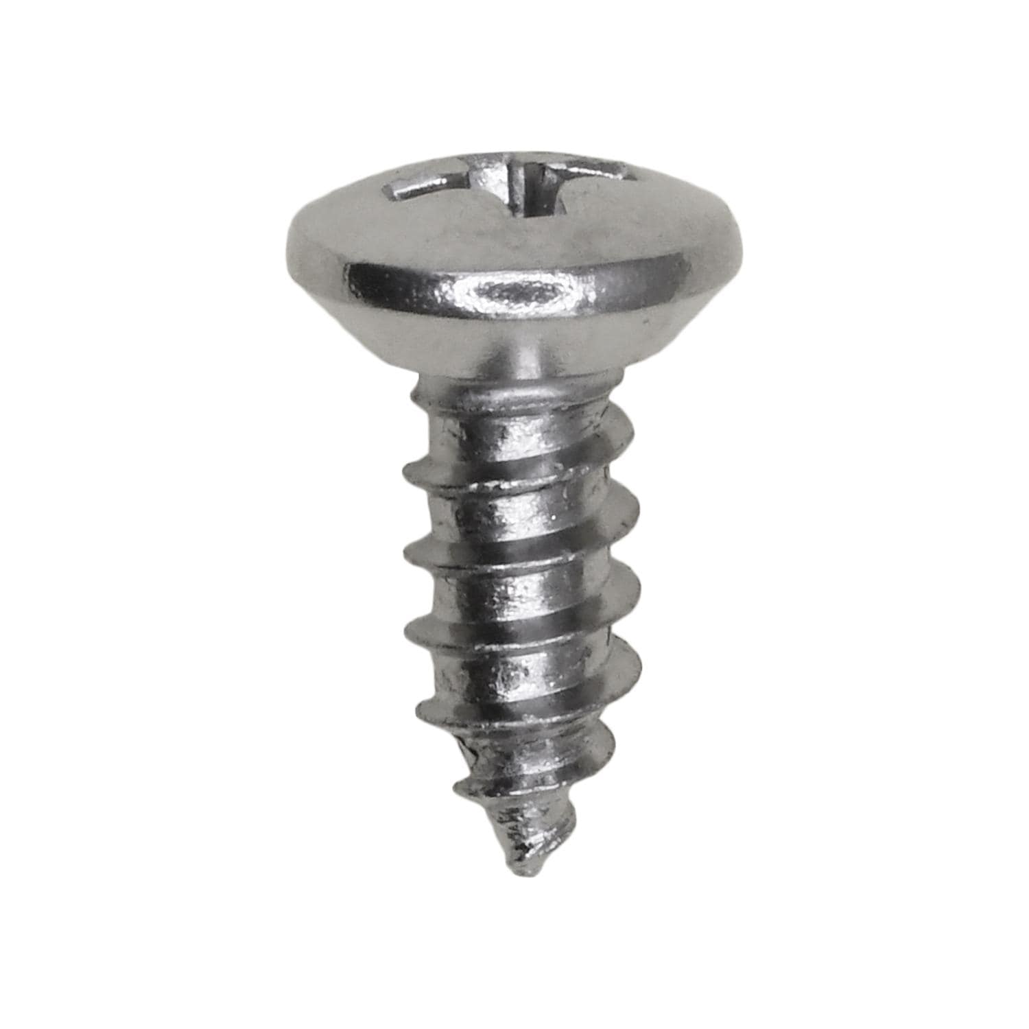 Auveco No. 2722 10 X 1/2" Phillips Oval Head Tapping Screw Chrome, Quantity - 100