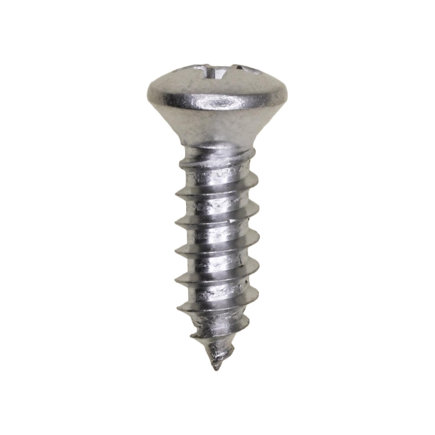 Auveco No. 2724 10 X 5/8" #8 Head Phillips Oval Head Tapping Screw Chrome, Quantity - 100