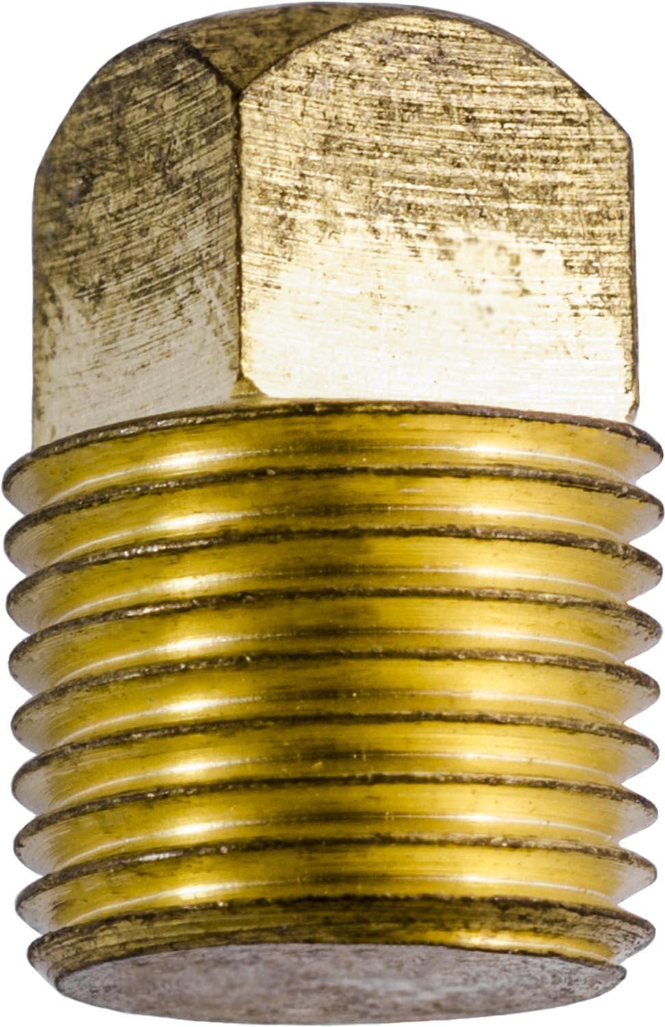 Auveco No. 292 Brass Square Head Plug 1/4" Pipe Thread, Quantity - 5