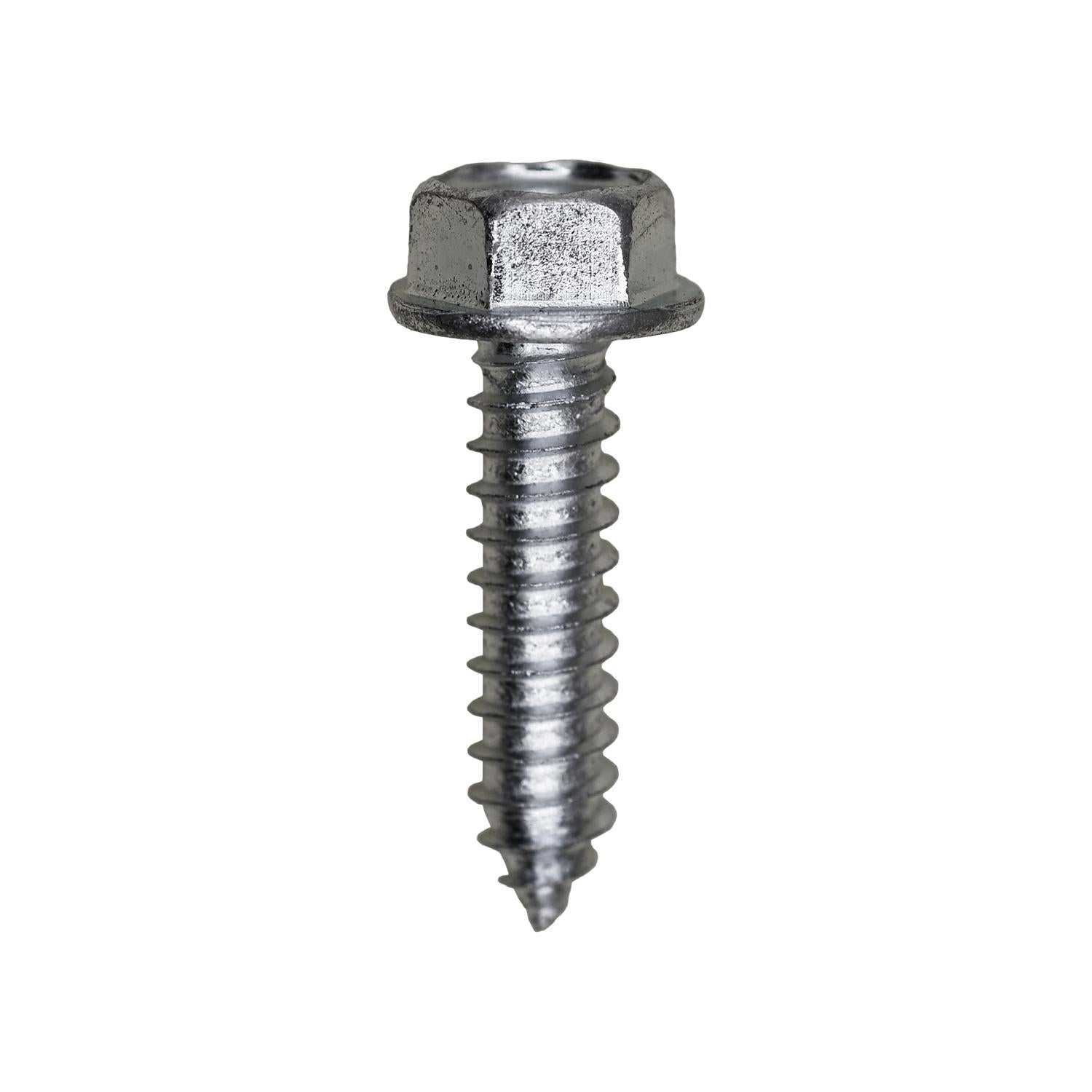 Auveco No. 2974 14 X 1" Indented Hex Washer Head Tapping Screw Zinc, Quantity - 100