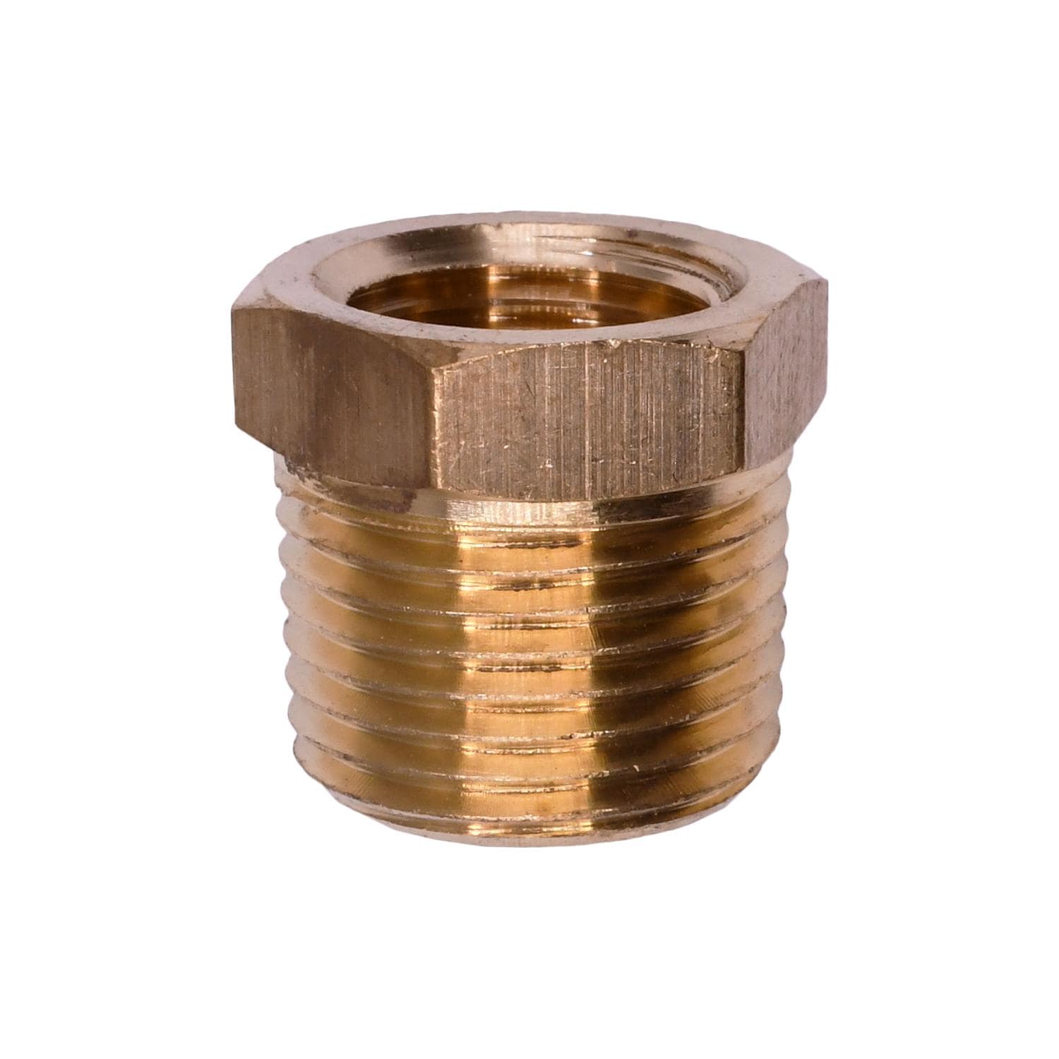 Auveco No. 301 Brass Bushing 3/8" External Thread 1/4" Internal Thread, Quantity - 5