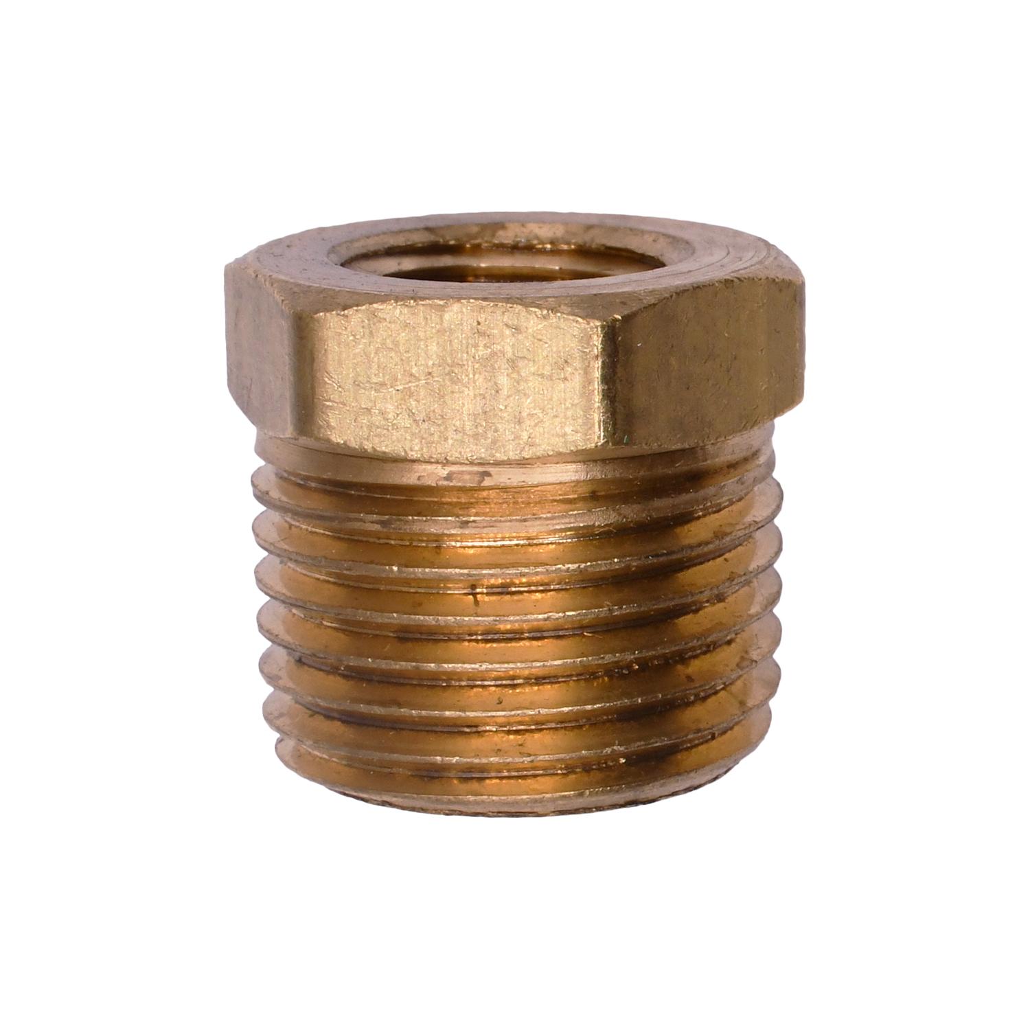 Auveco # 303 Brass Threaded Reducing Bushing 1/2" Exterior Threads 1/4" Interior Threads. Qty 5.