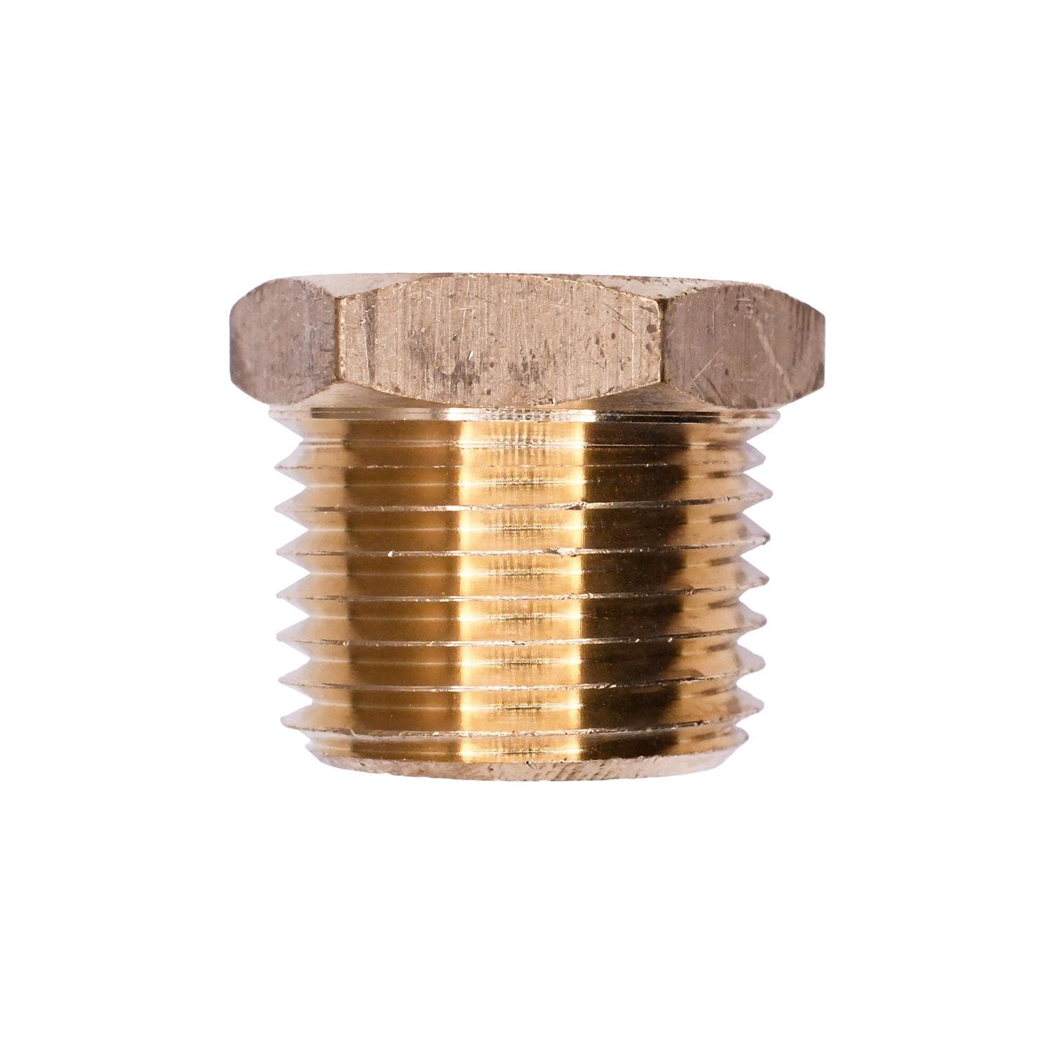Auveco No. 304 Brass Bushing 1/2" External Thread 3/8" Internal Thread, Quantity - 5