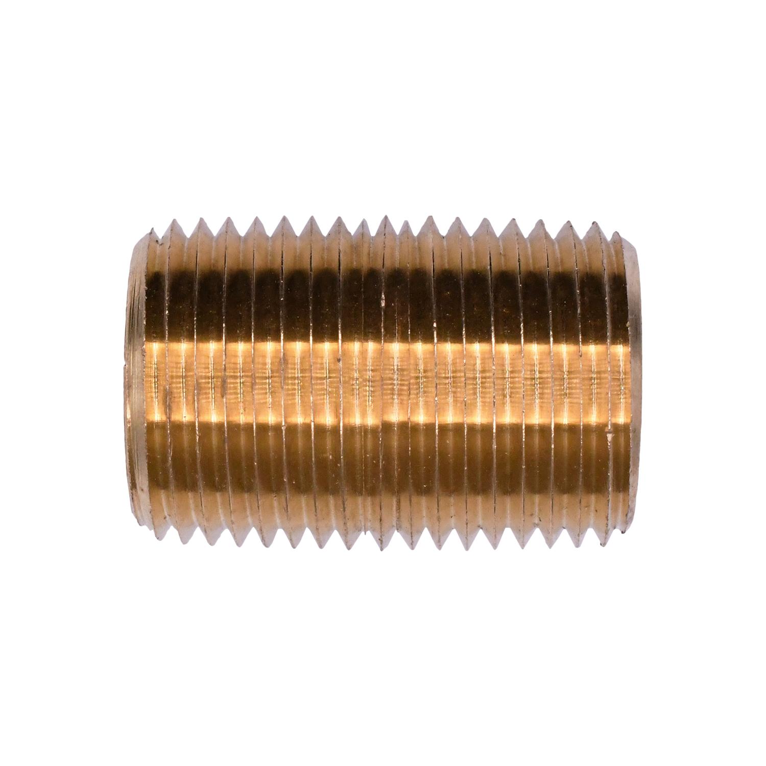 Auveco No. 307 Brass Close Nipple 1" Length 3/8" Thread, Quantity - 5