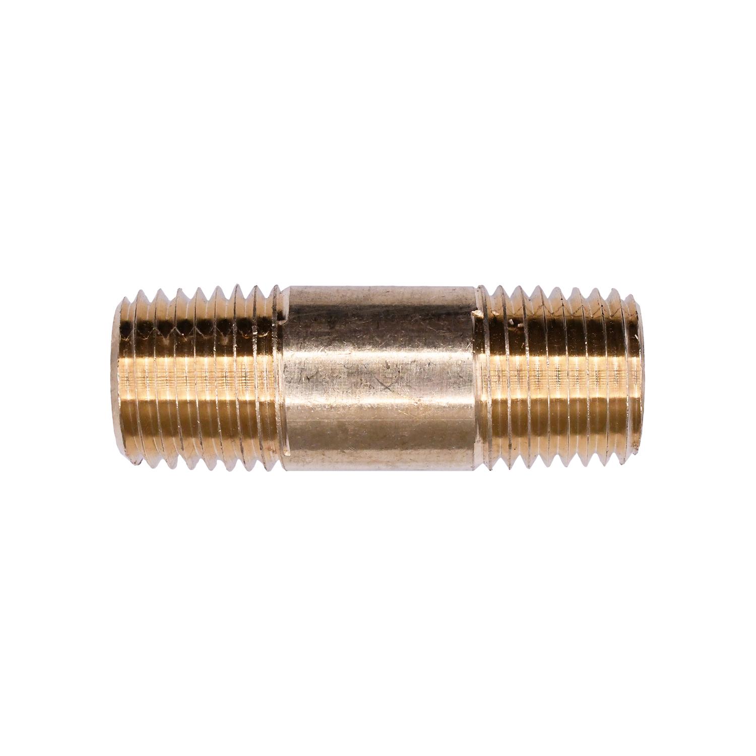 Auveco # 313 Brass Long Nipple 1-1/2" Length 1/4" Threads. Qty 5.