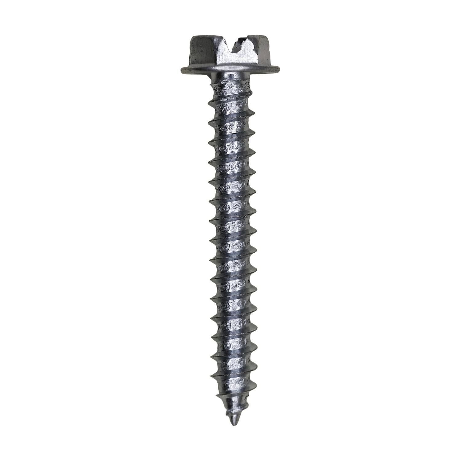 Auveco No. 3379 8 X 1-1/4" Slotted Hex Washer Head Tapping Screw Zinc, Quantity - 100