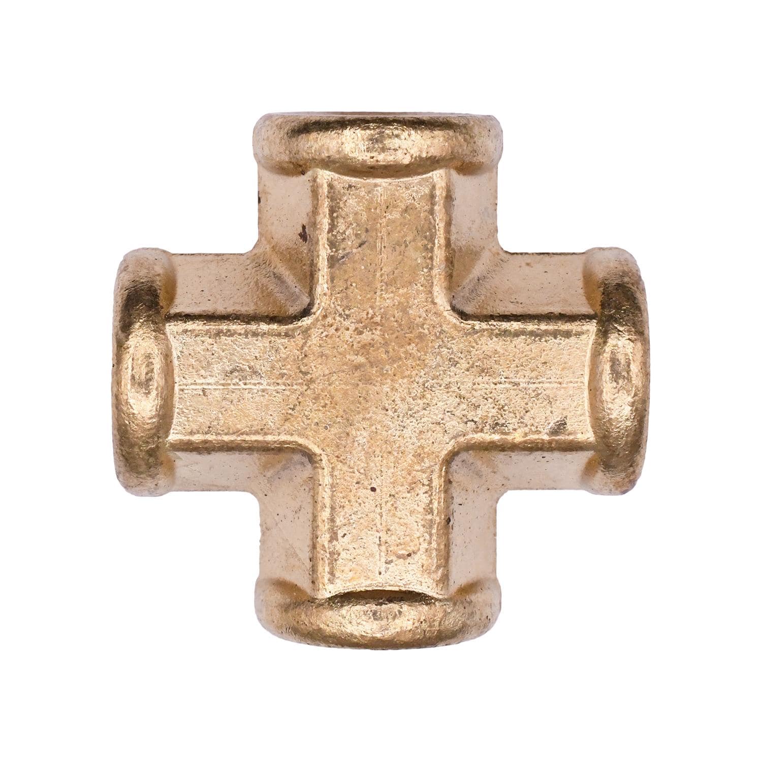Auveco No. 353 Brass Cross 1/8" Pipe Thread, Quantity - 5