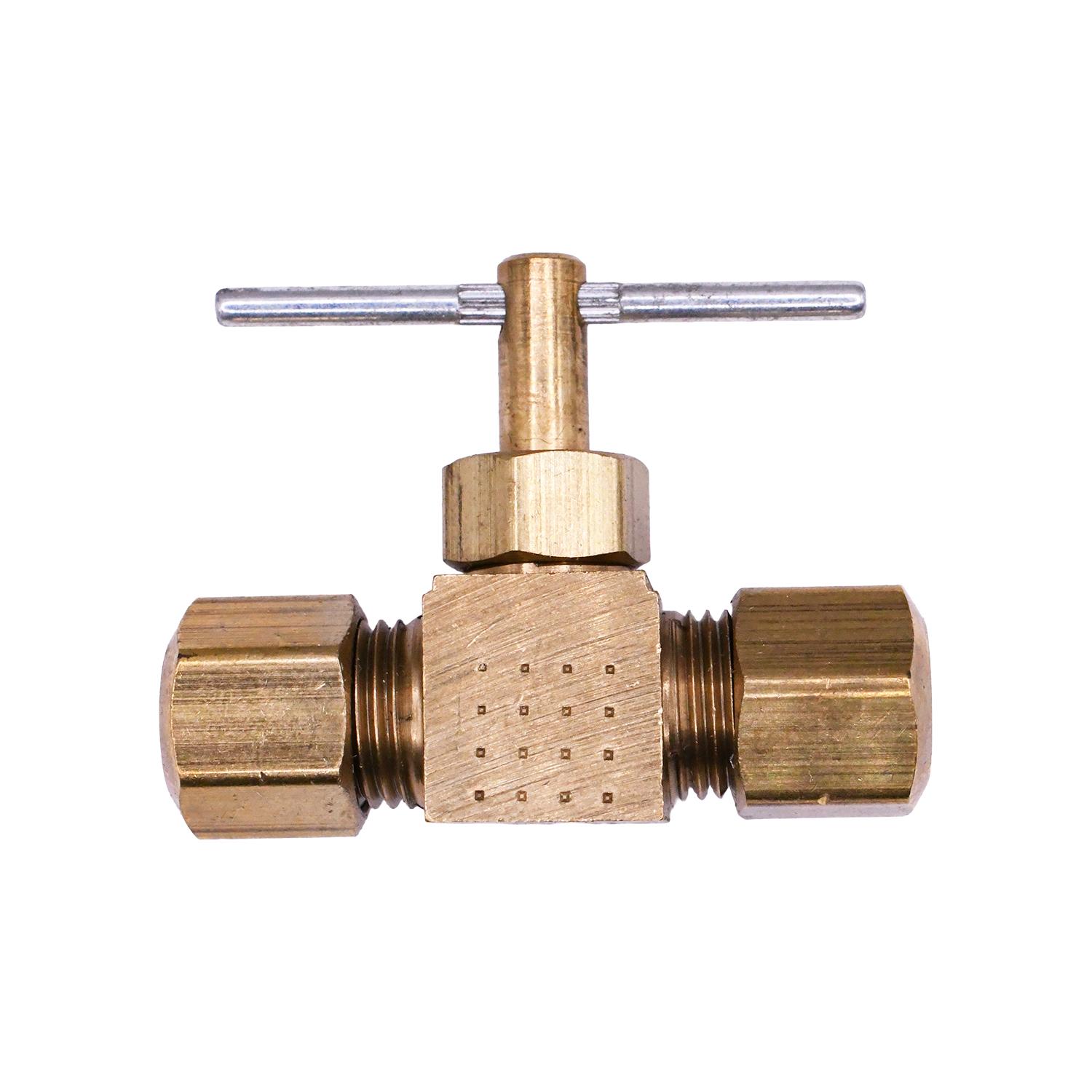 Auveco No. 385 Brass Compression Line 1/4" Tube Size, Quantity - 3