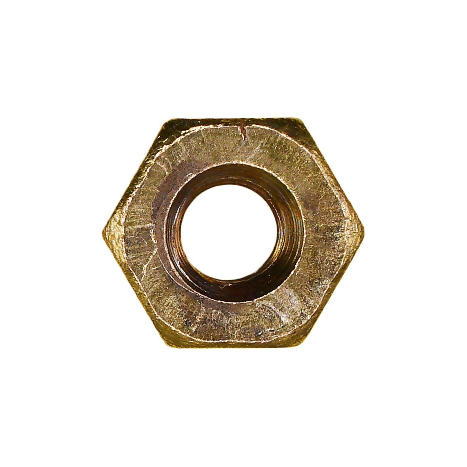 Auveco # 3868 Hex Machine Screw Nut Brass 10-24 Threads 3/8" Hex. Qty 100.