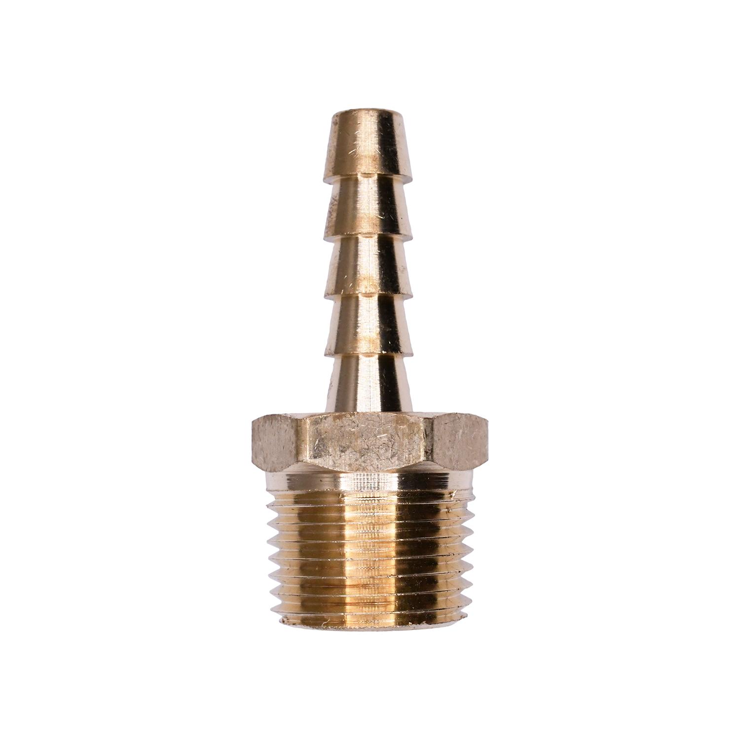 Auveco No. 427 Hose Barb To Taper Male Pipe 1/4" Inside Diameter 3/8" Thread, Quantity - 5