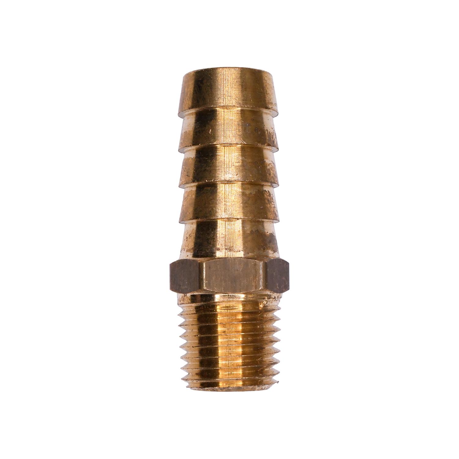 Auveco # 433 Brass Hose Barb 1/2" To Male Pipe 1/4" Adapter. Qty 5.