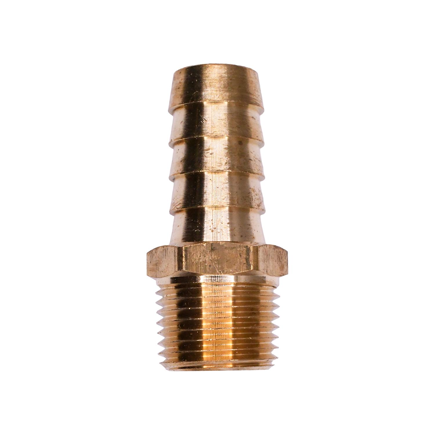 Auveco # 434 Brass Hose Barb 1/2" To Male Pipe 3/8" Adapter. Qty 5.