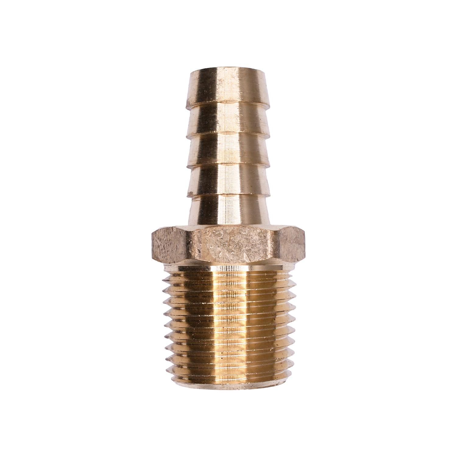 Auveco # 435 Brass Hose Barb 1/2" To Male Pipe 1/2" Adapter. Qty 5.