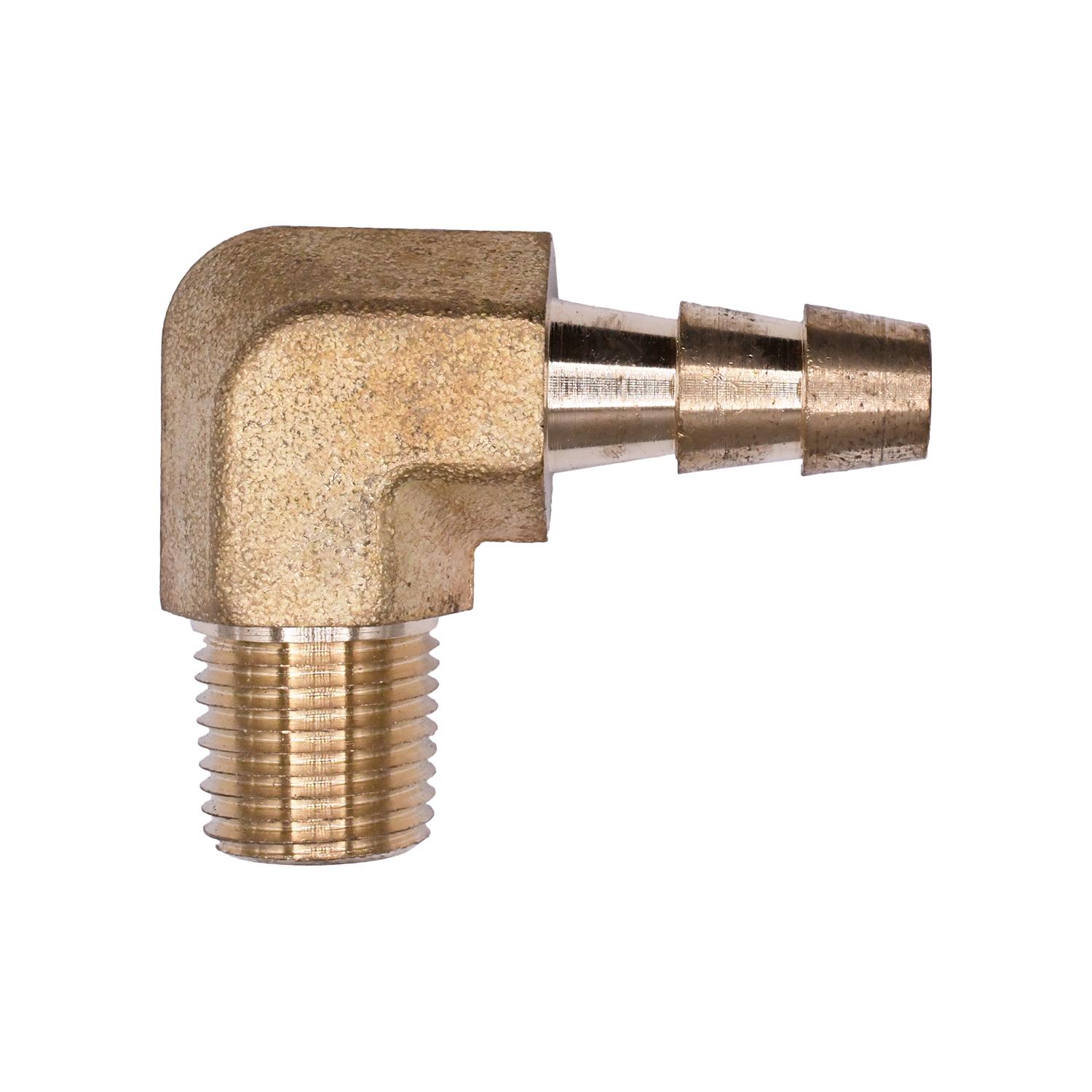 Auveco No. 455 Hose Barb 90 Degree Elbow Tube To Malepipe Brs, Quantity - 5