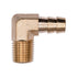Auveco # 457 Brass 90 Degree Hose Barb 3/8" To Male Pipe 1/4" Adapter. Qty 5.