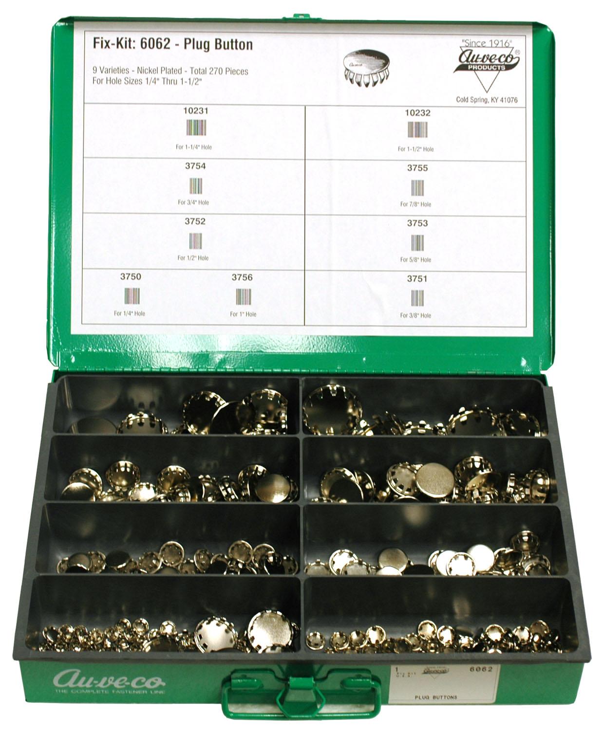 Auveco # 6062 Plug Button. Assortment. Qty 1.