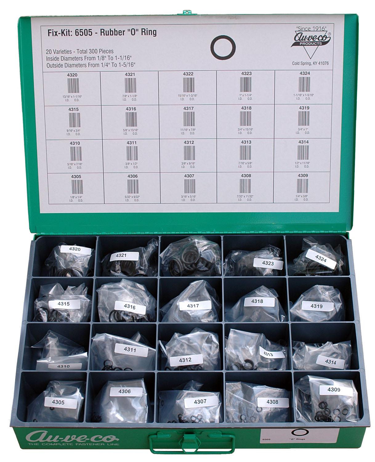 Auveco No. 6505 Rubber 'O' Ring Kit, Quantity - 1 KIT