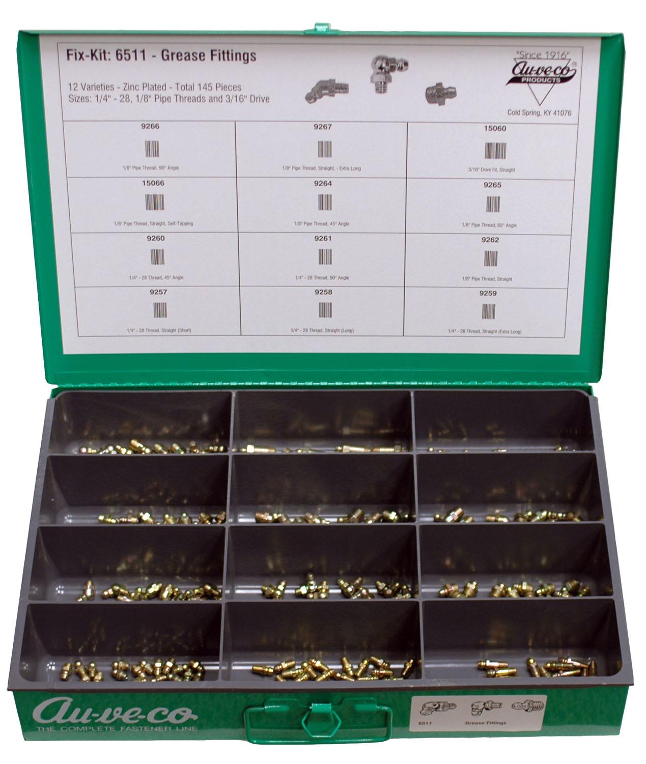 Auveco No. 6511 Grease Fitting Kit, Quantity - 1 KIT