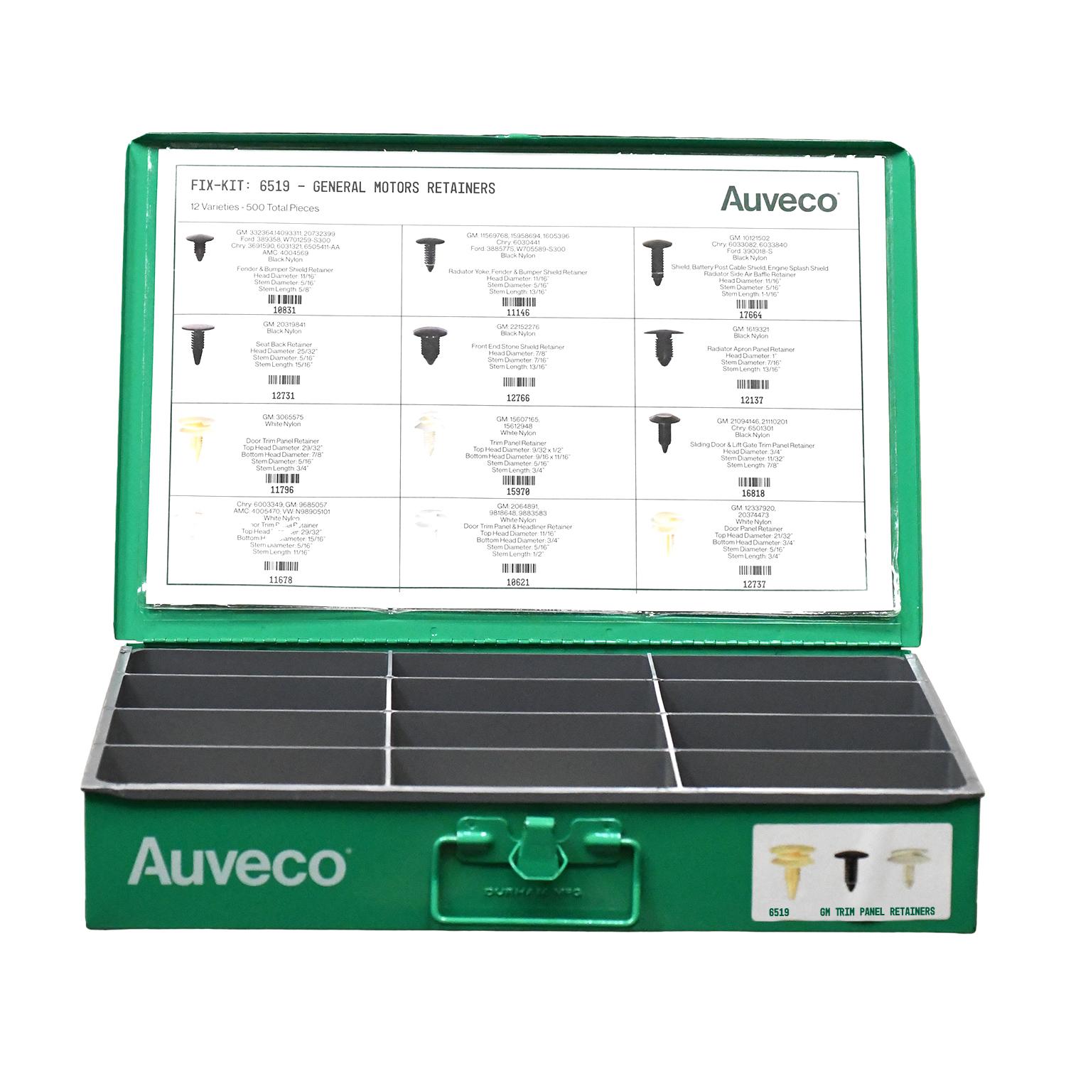 Auveco # 6519 GM Ford Chrysler Retainer Kit. Assortment. Qty 1.