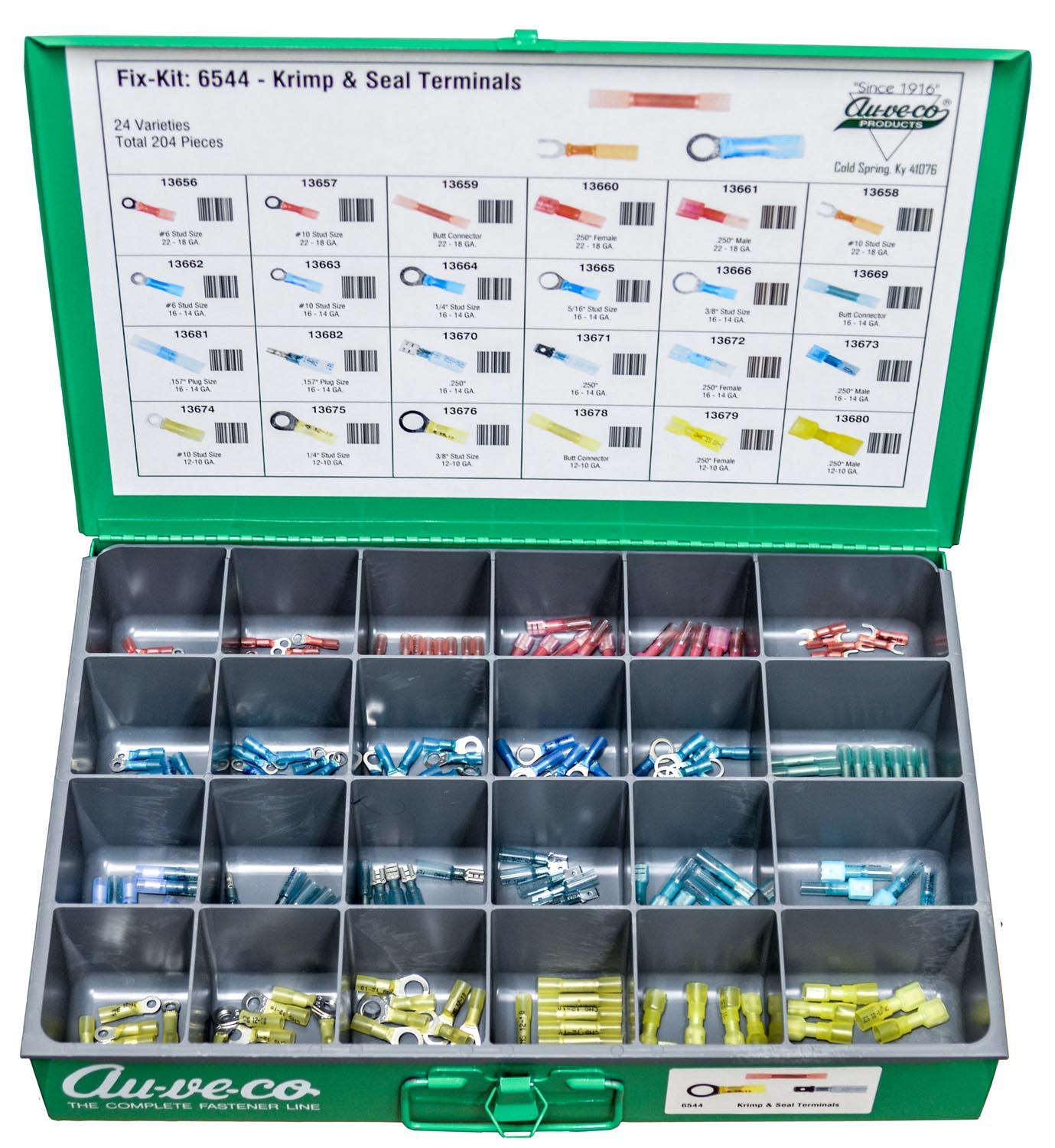 Auveco No. 6544 Krimp And Seal Terminals Assortment, Quantity - 1 KIT