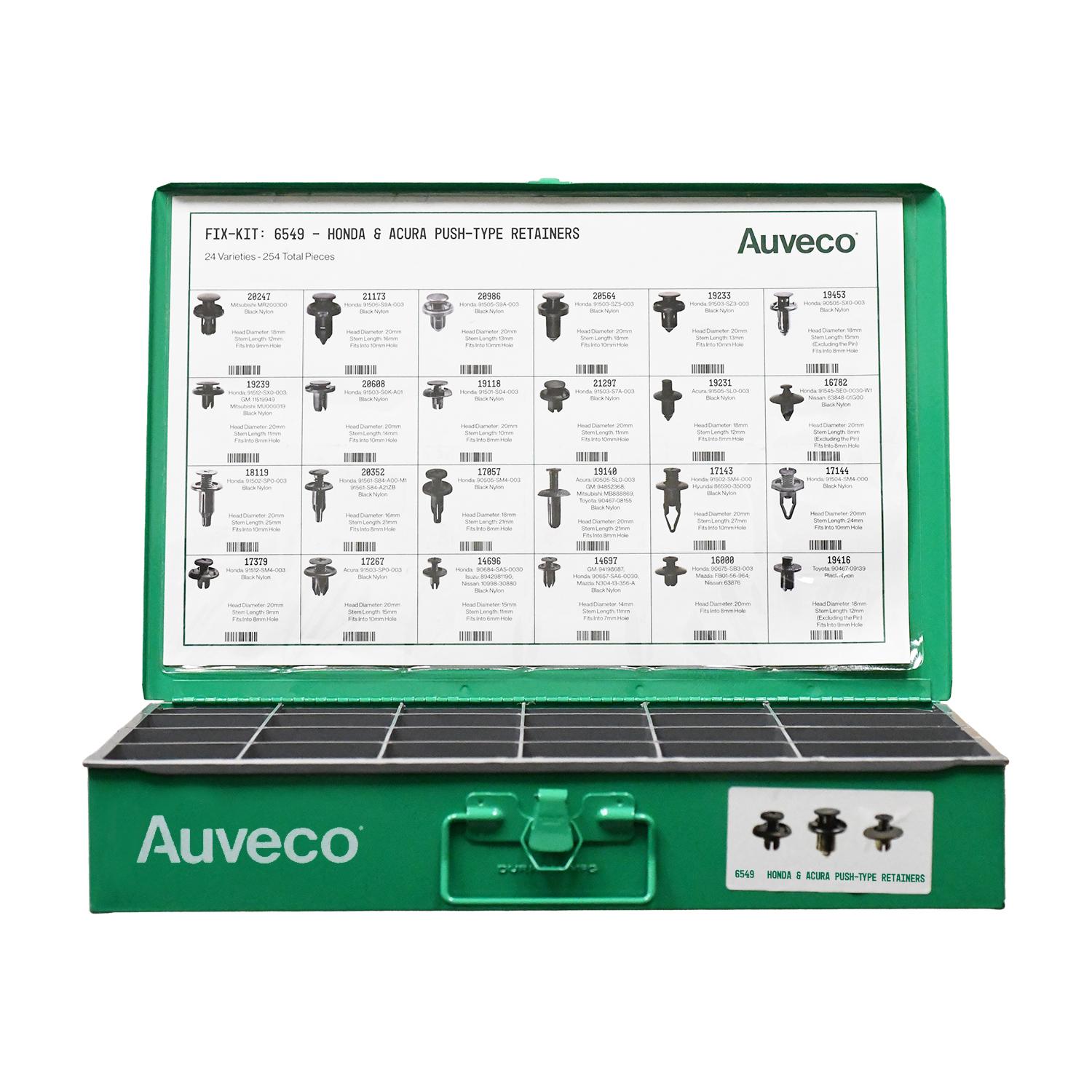 Auveco No. 6549 Honda And Acura Push-Type Retainer Asst, Quantity - 1 KIT