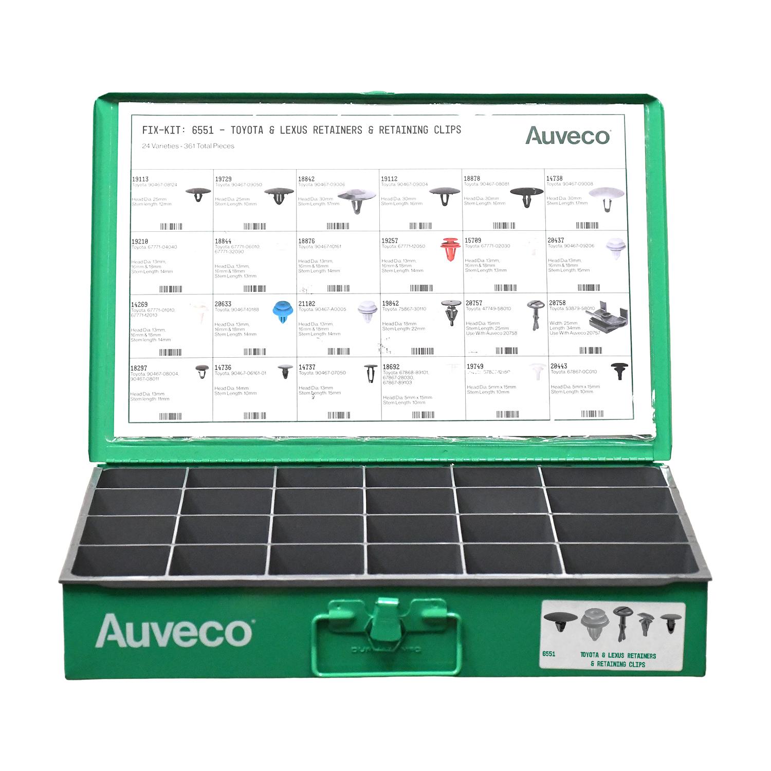 Auveco No. 6551 Toyota And Lexus Retainers And Retaining Clips, Quantity - 1 KIT