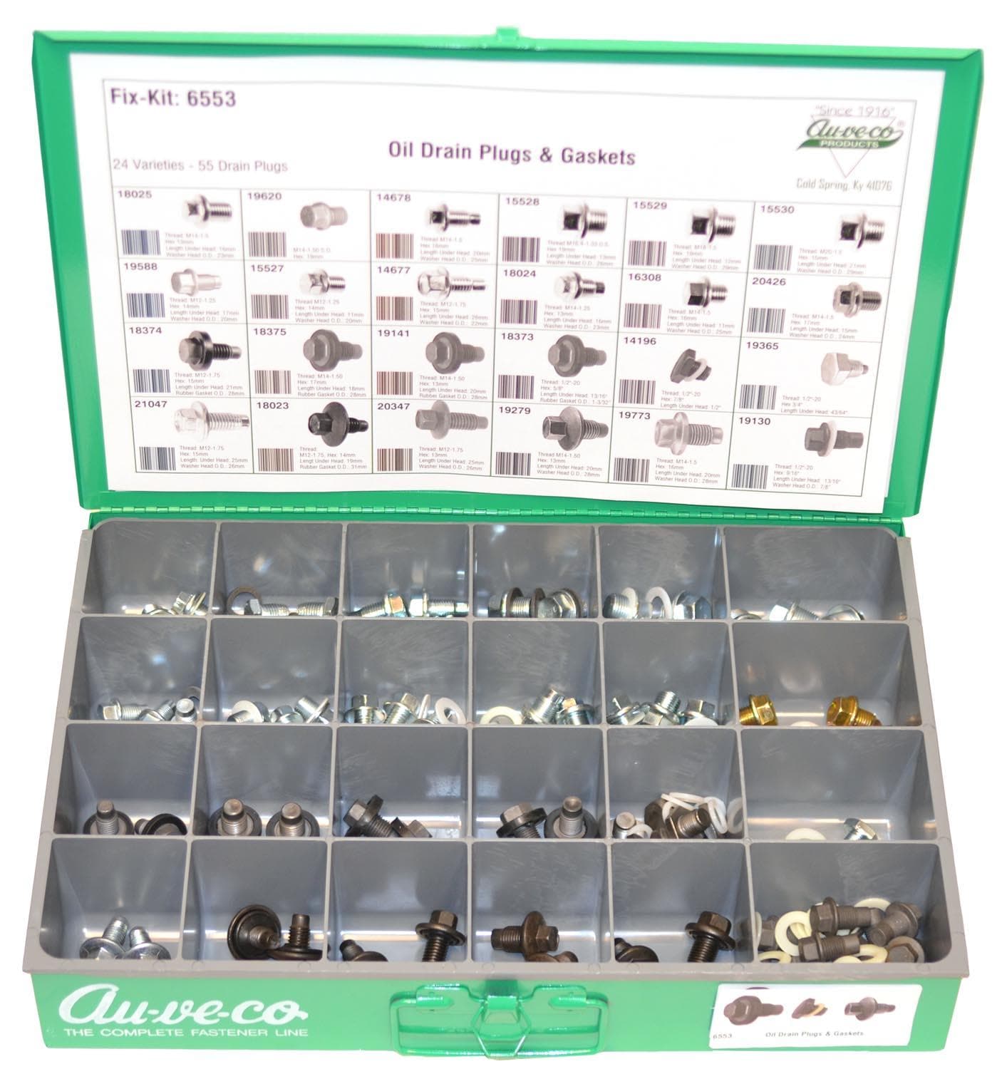 Auveco No. 6553 Oil Drain Plugs And Gaskets, Quantity - 1 KIT