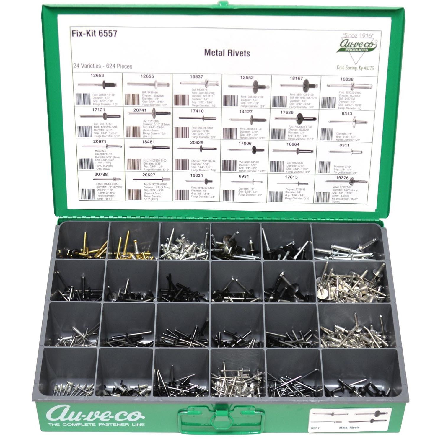 Auveco No. 6557 Metal Rivets, Quantity - 1 KIT