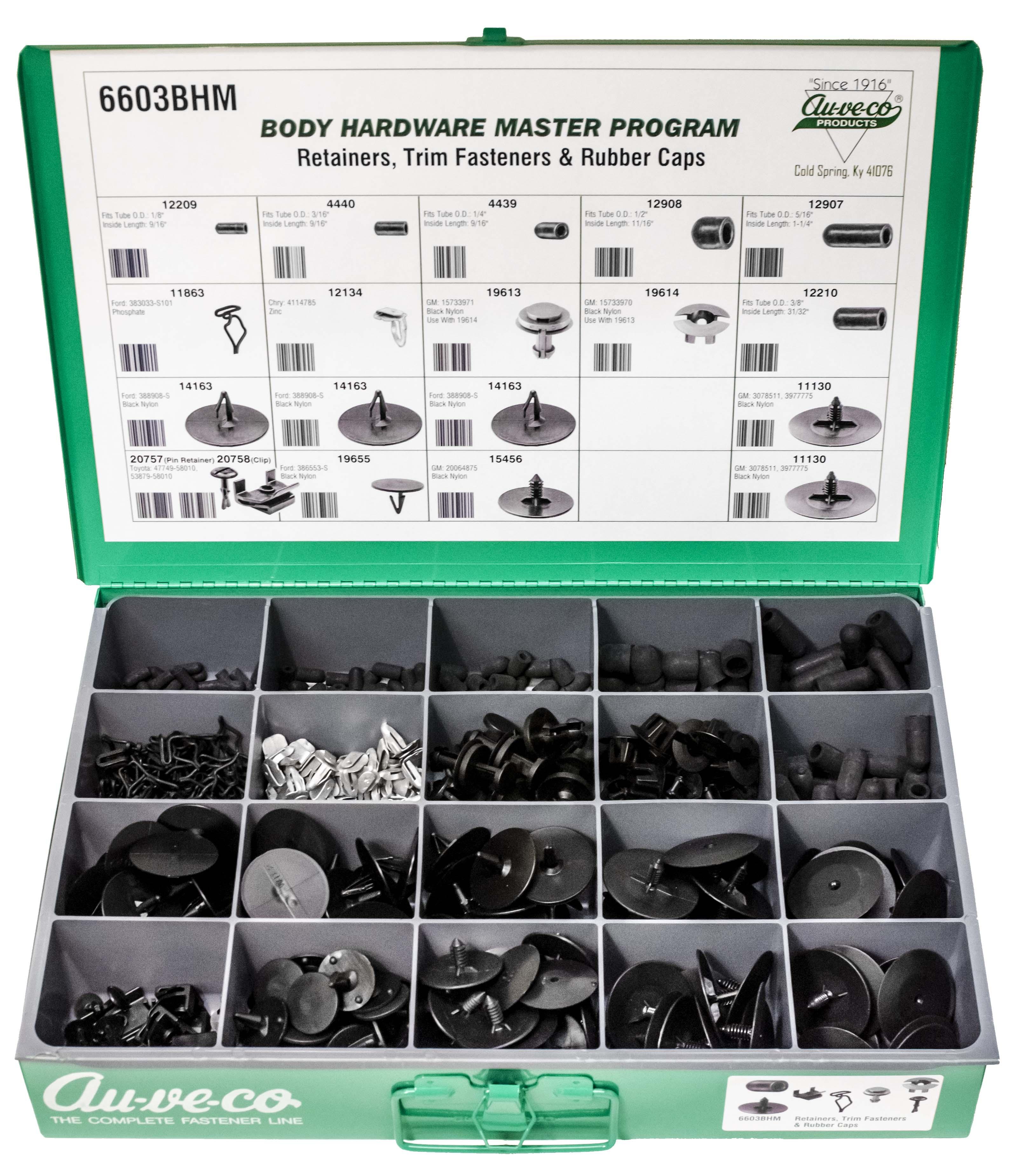 Auveco # 6603BHM BHM Assortment Hood Insulation Retainers, Trim Panel Fast. And Vacuum Caps. Qty 1.