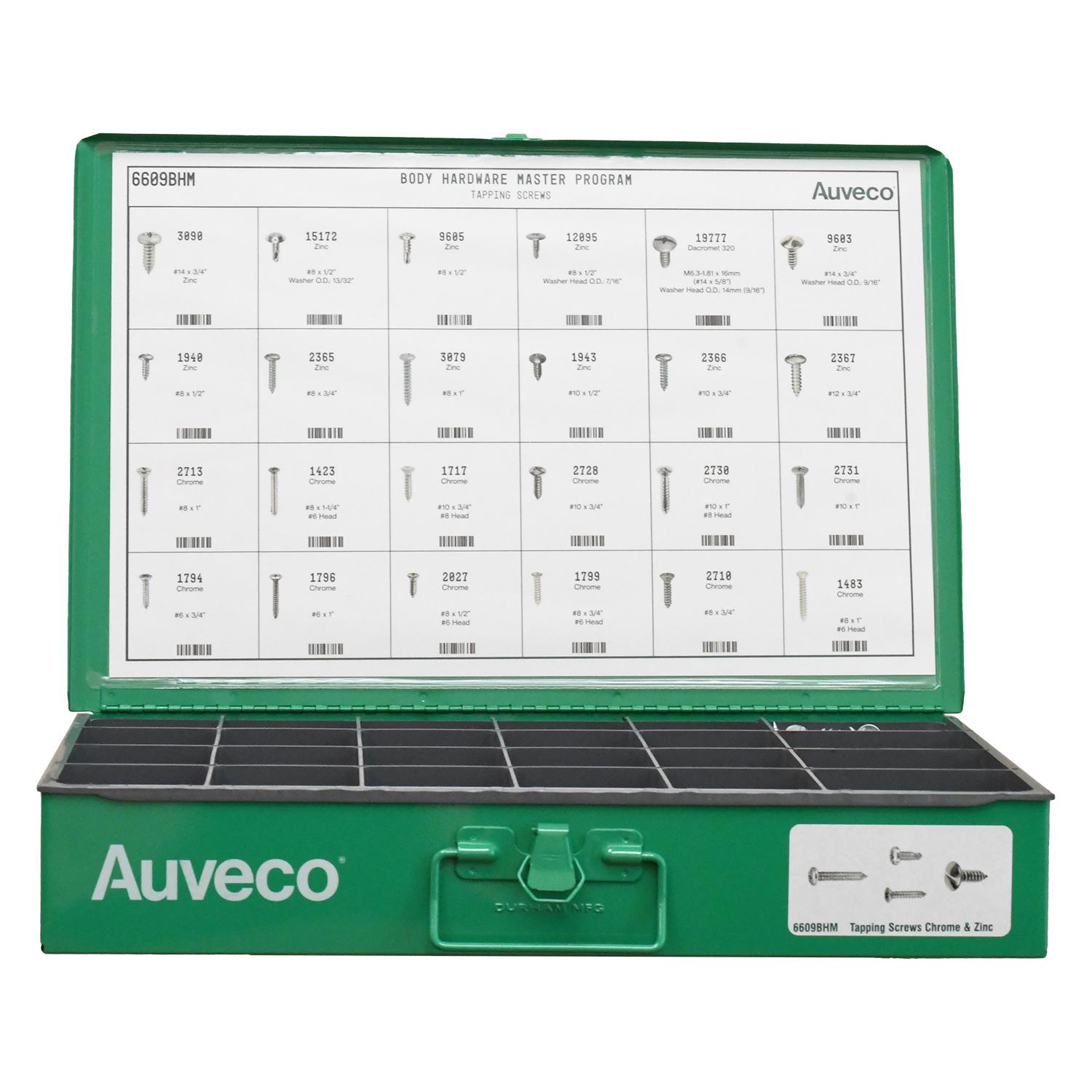 Auveco No. 6609BHM BHM Assortment Chrome/Zinc Oval & Pan Head & Specialty Tapping Screws, Quantity - 1 ASST