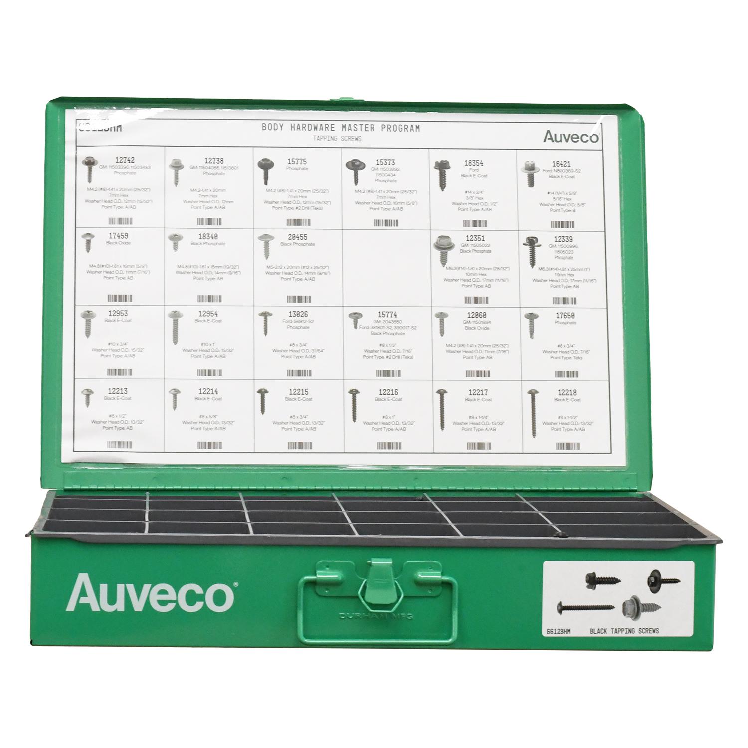 Auveco No. 6612BHM BHM Assortment Black Flat Top Washer Head & Specialty Tapping Screws, Quantity - 1 ASST