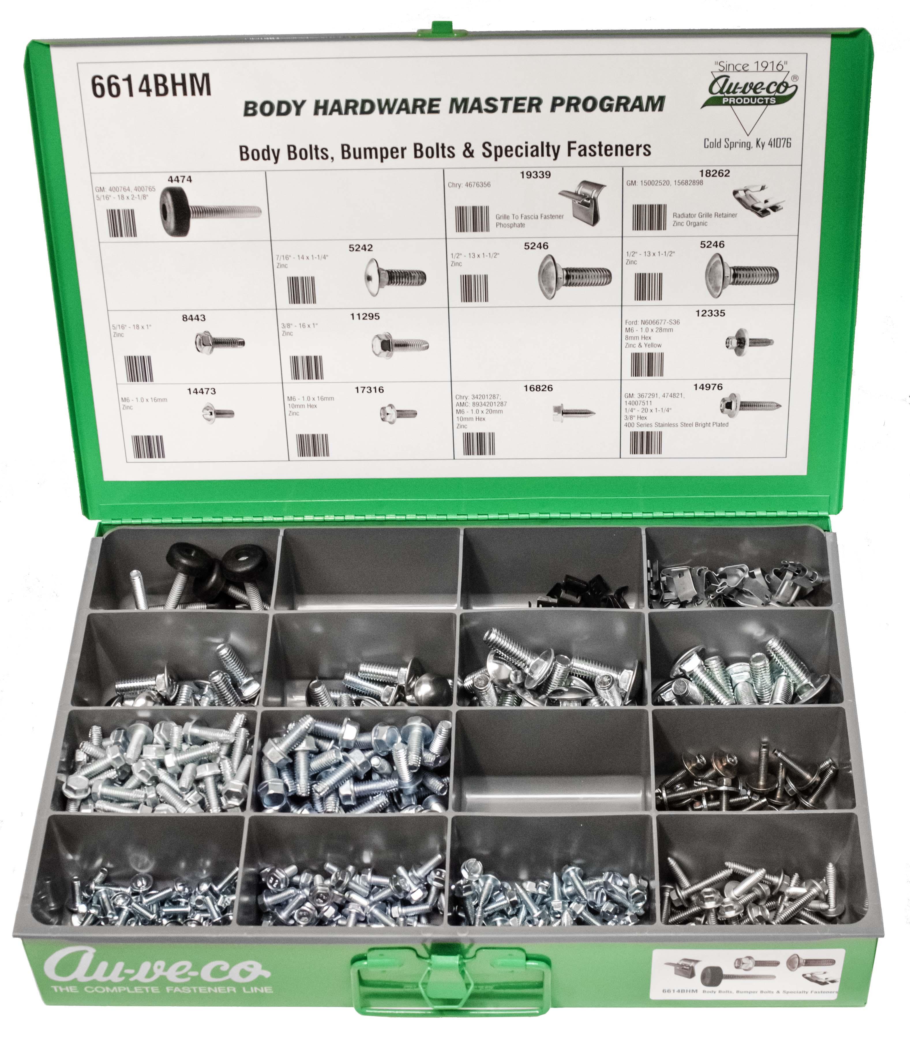 Auveco No. 6614BHM BHM Assortment Zinc Body Bolts Bumper Bolts & Specialty Fasteners, Quantity - 1 ASST