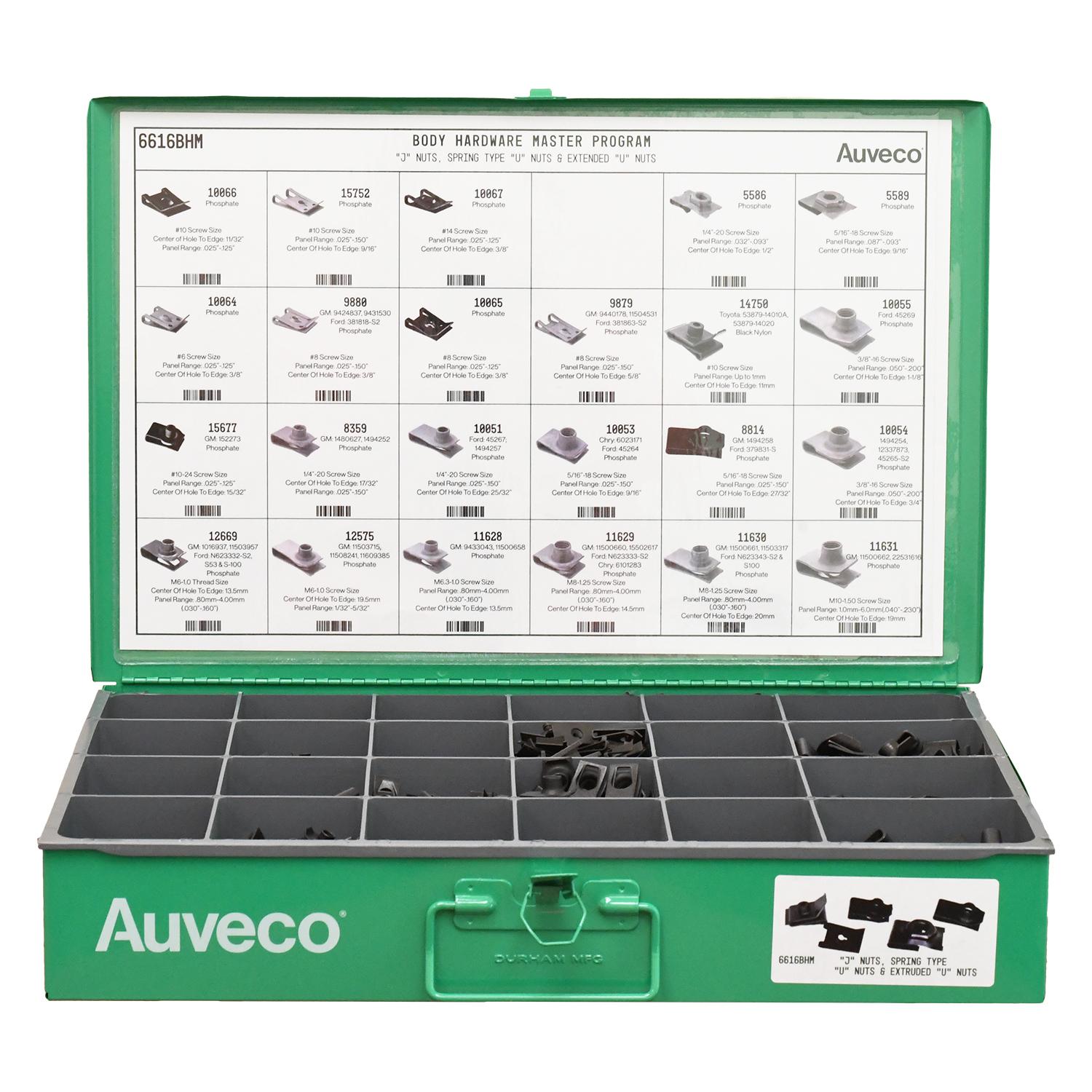 Auveco No. 6616BHM BHM Assortment j Nuts Spring Type U-Nuts & Extruded U-Nuts", Quantity - 1 ASST