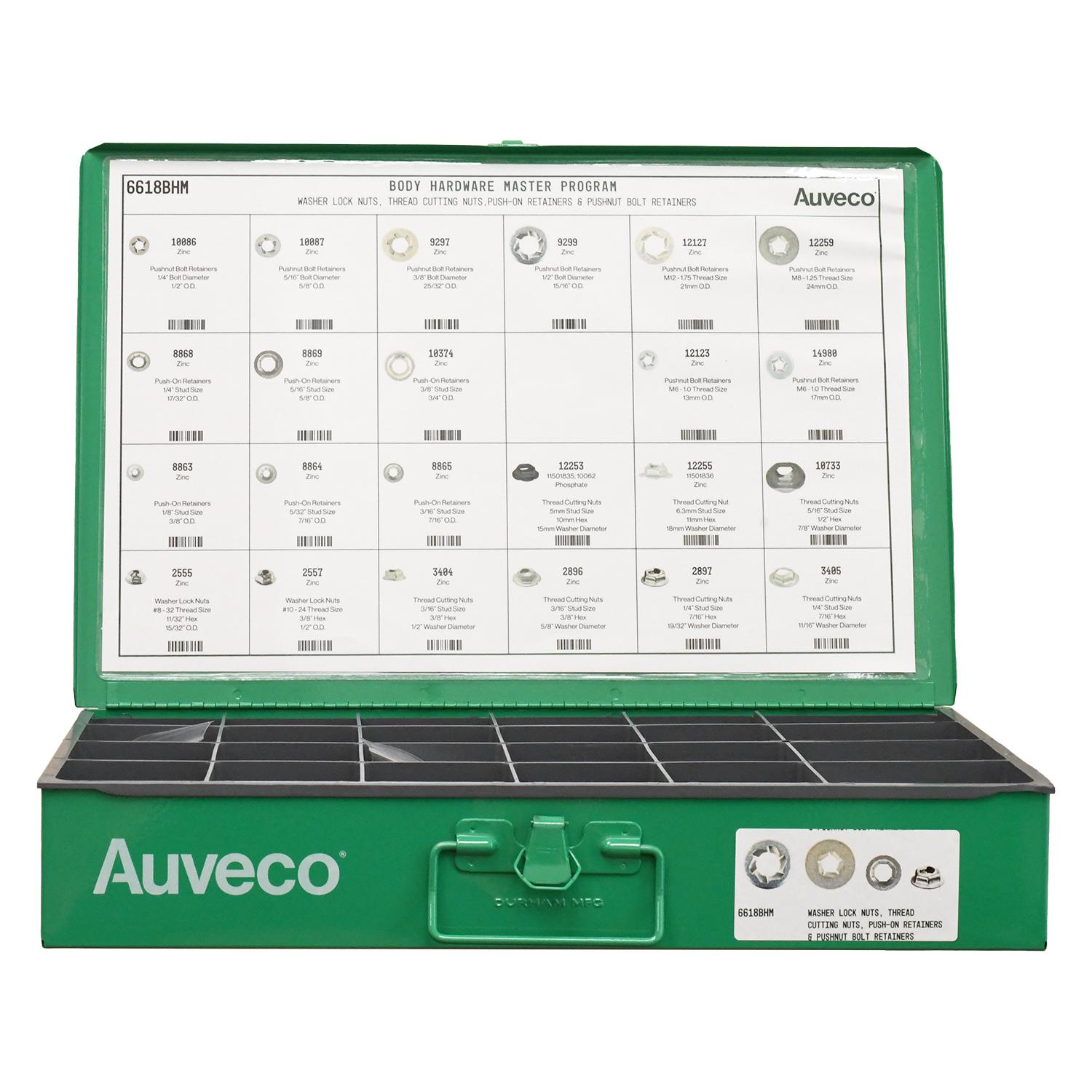 Auveco # 6618BHM BHM Assortment Thread Cutting Nuts And Push-On And Pushnut Bolt Retainers. Qty 1.