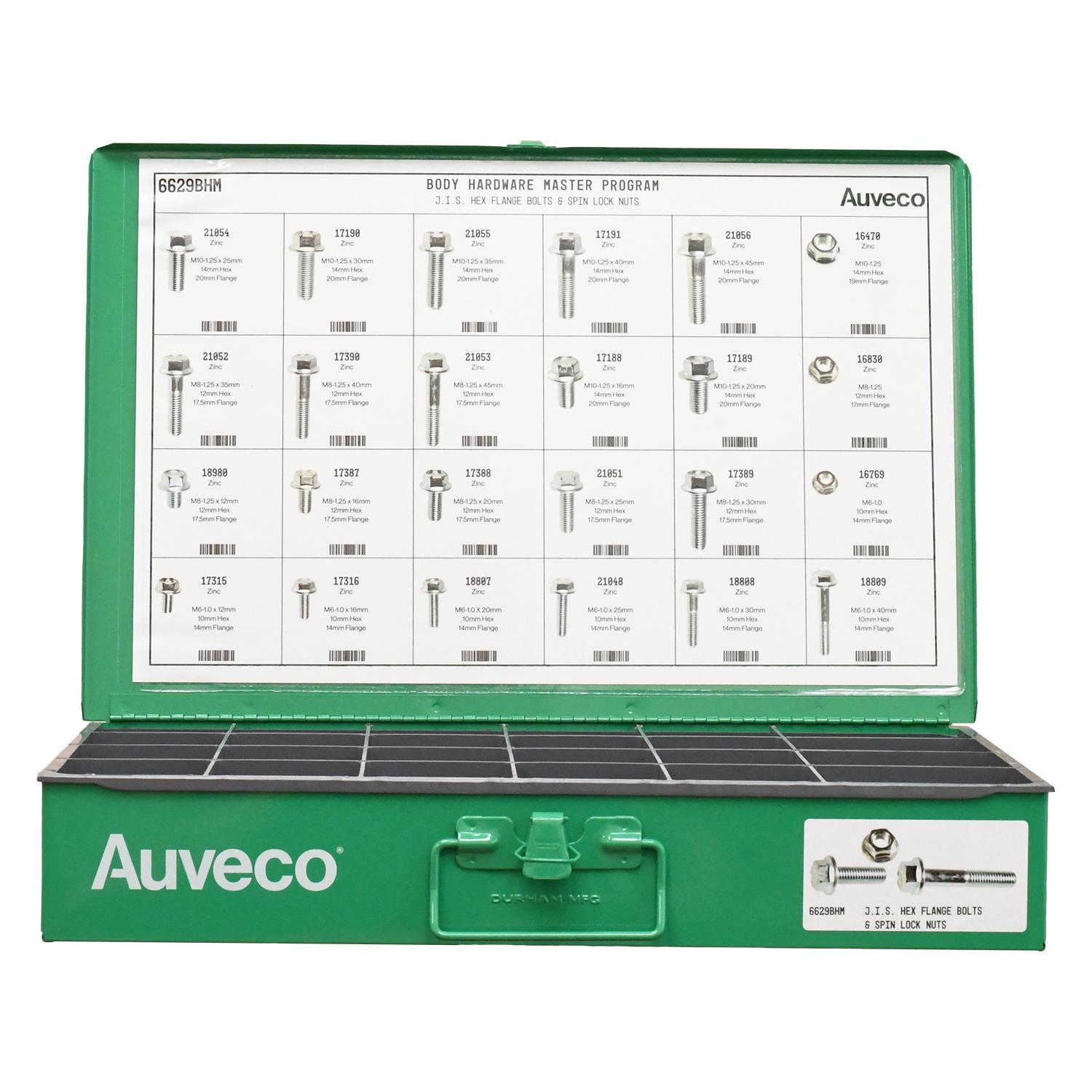 Auveco # 6629BHM JIS Hex Flange Bolts And Spin Lock Nuts. Assortment. Qty 1.