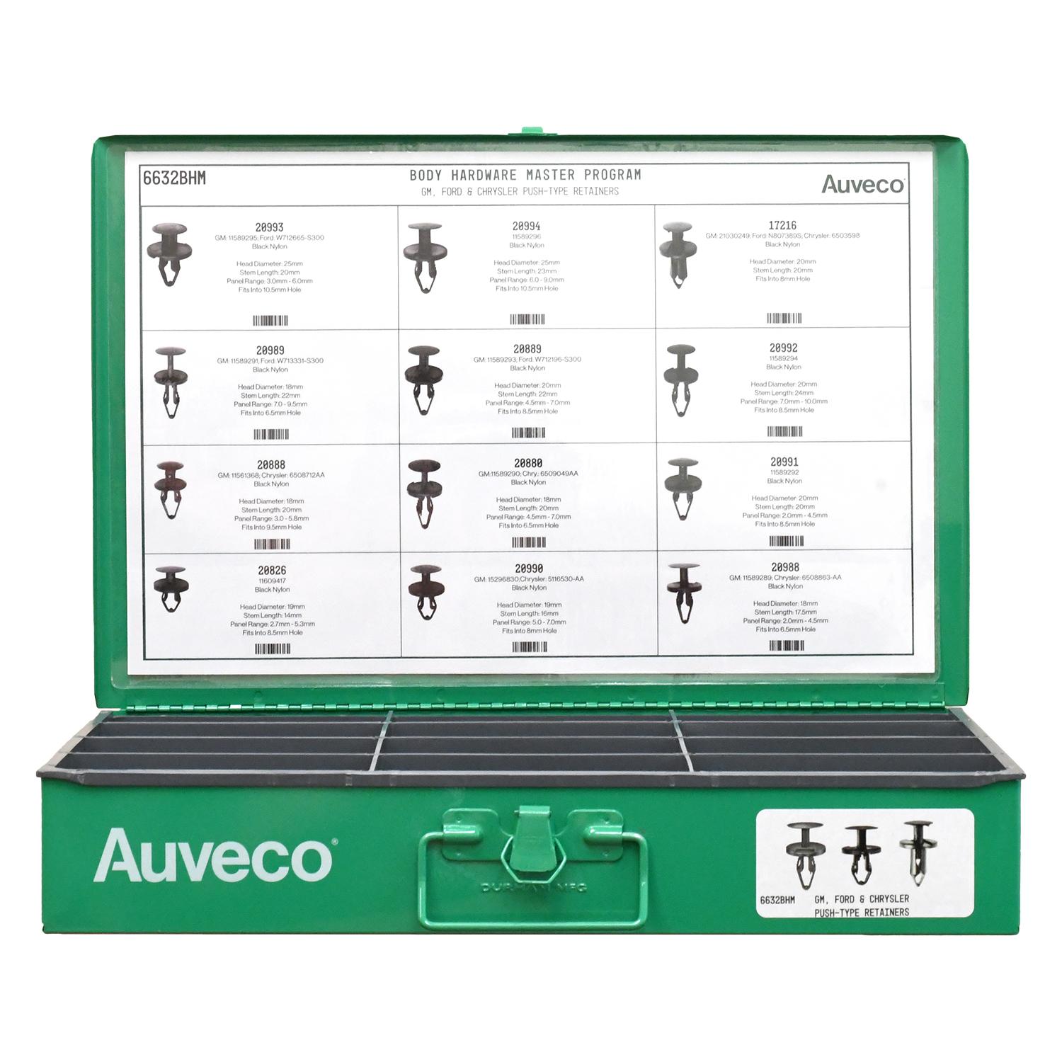 Auveco No. 6632BHM BHM GM Ford And Chrystler Push-Type Retainers, Quantity - 1 ASST