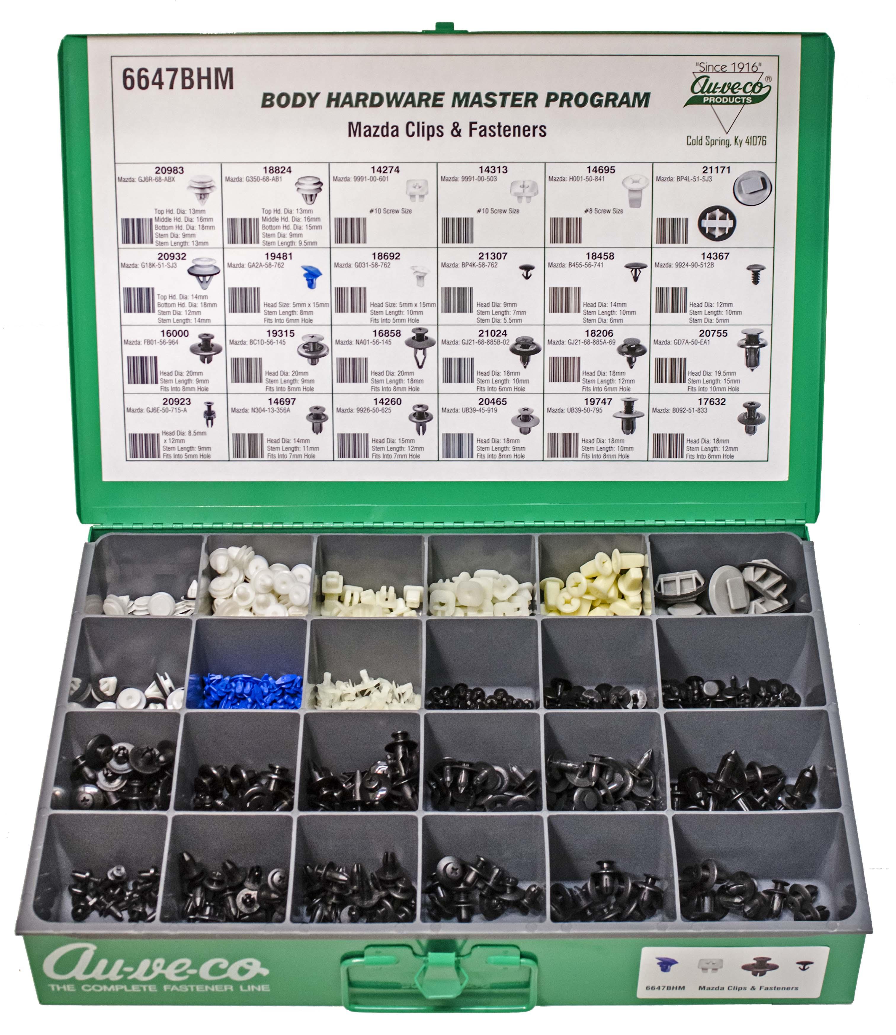 Auveco # 6647BHM Mazda Clips And Fasteners. Assortment. Qty 1.