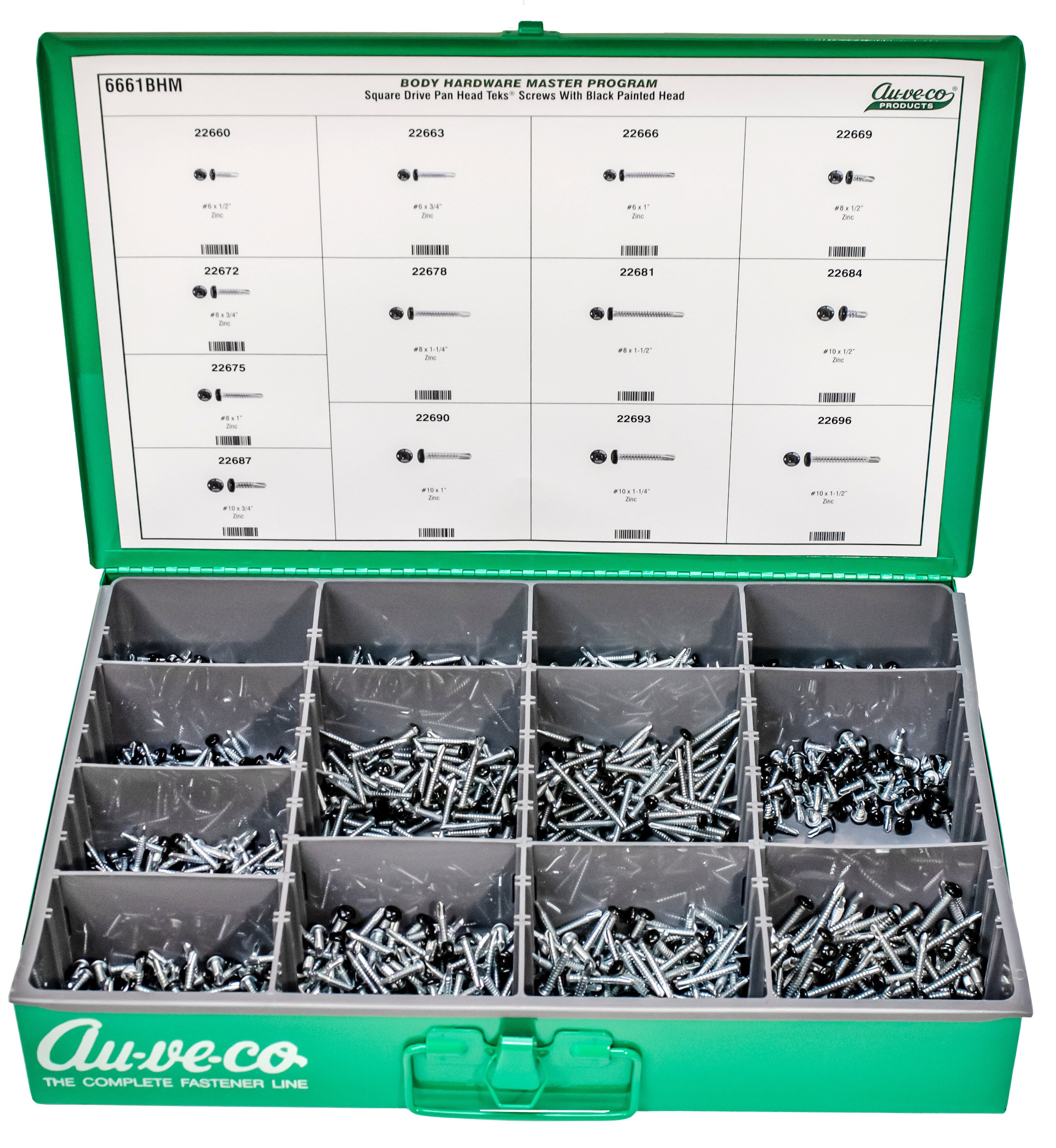 Auveco # 6661BHM BHM Square Pan Head Teks Screws With Black Painted Head. Qty 1.
