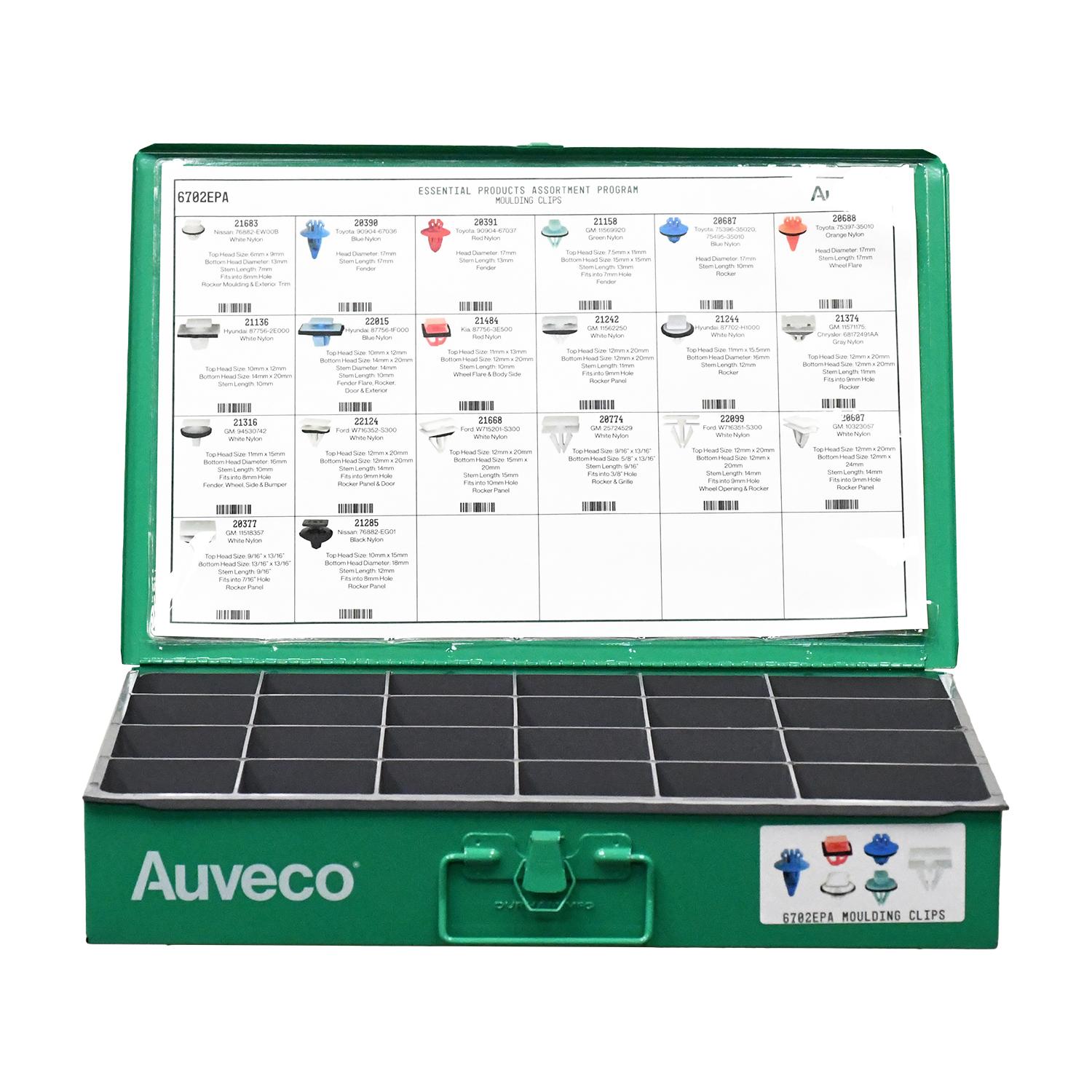 Auveco # 6702EPA Molding Clip Assortment. Qty 1.