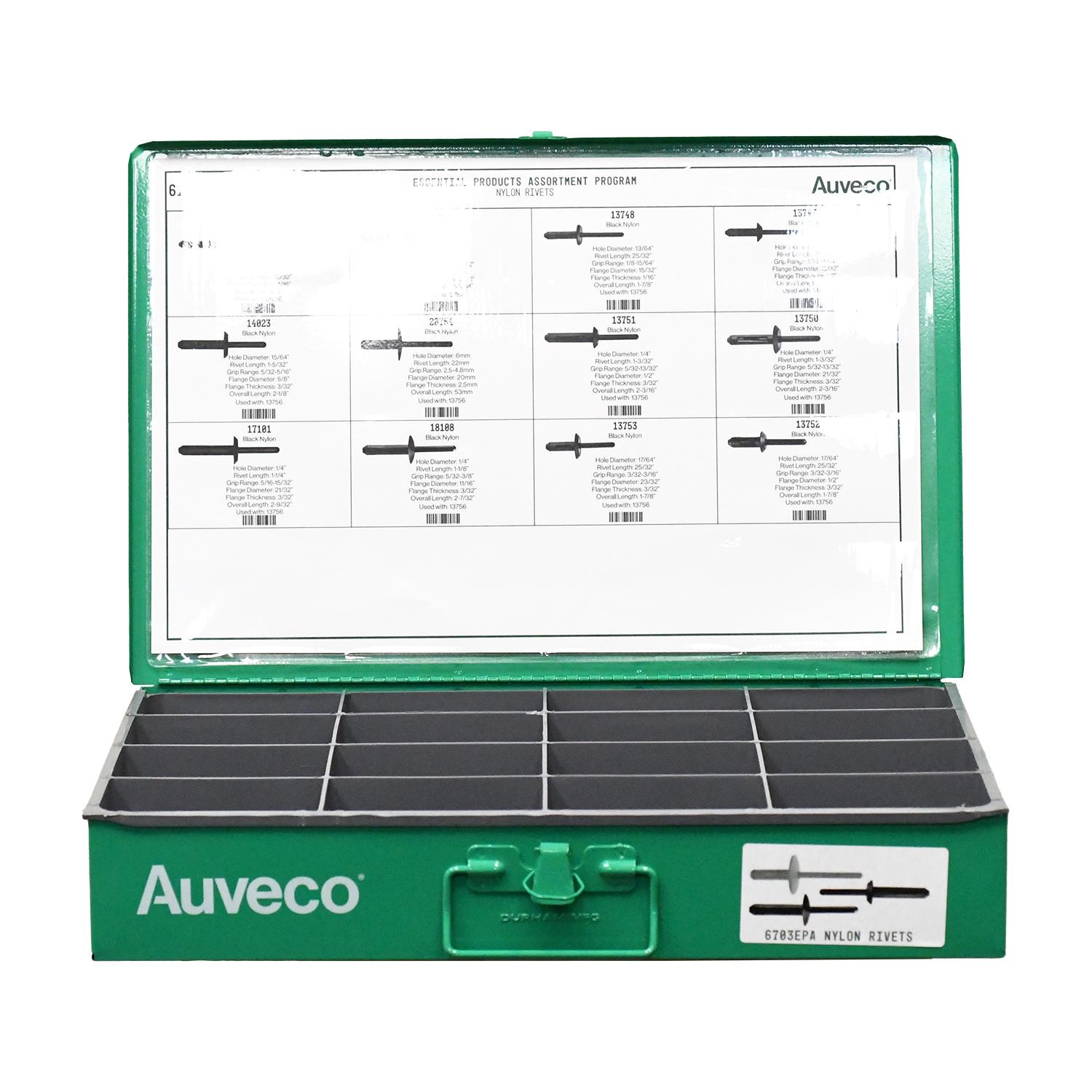 Auveco # 6703EPA Nylon Rivet Assortment. Qty 1.