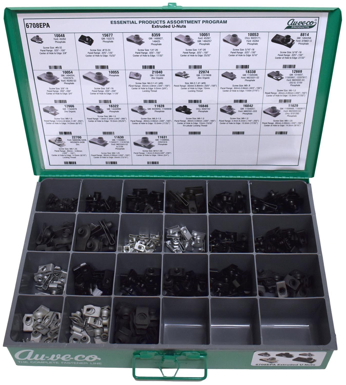 Auveco # 6708EPA Extruded U-Nuts Assortment. Qty 1.