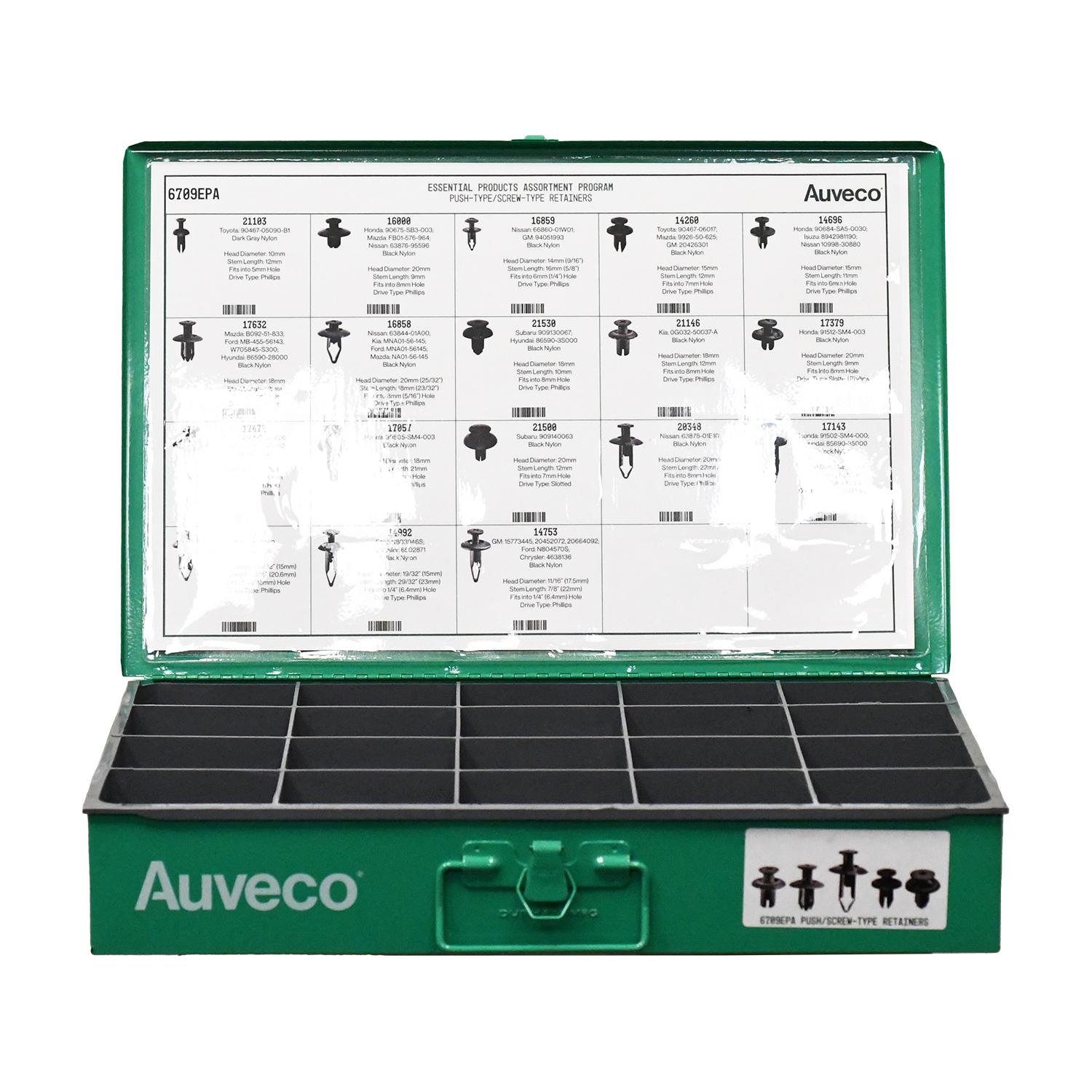 Auveco # 6709EPA Push-Type / Screw-Type Retainer Assortment. Qty 1.