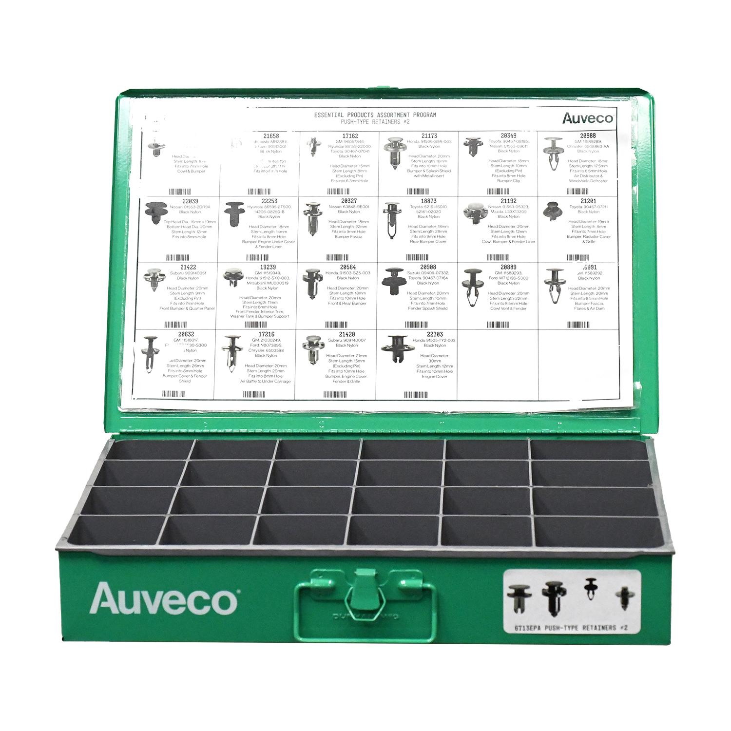 Auveco # 6713EPA Push-Type Retainer Assortment #2. Qty 1.