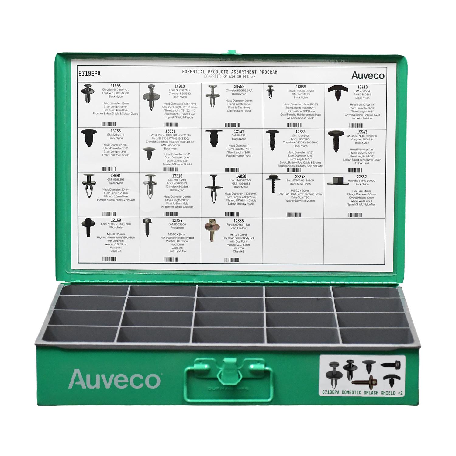 Auveco # 6719EPA Domestic Splash Shield Assortment #2. Qty 1.