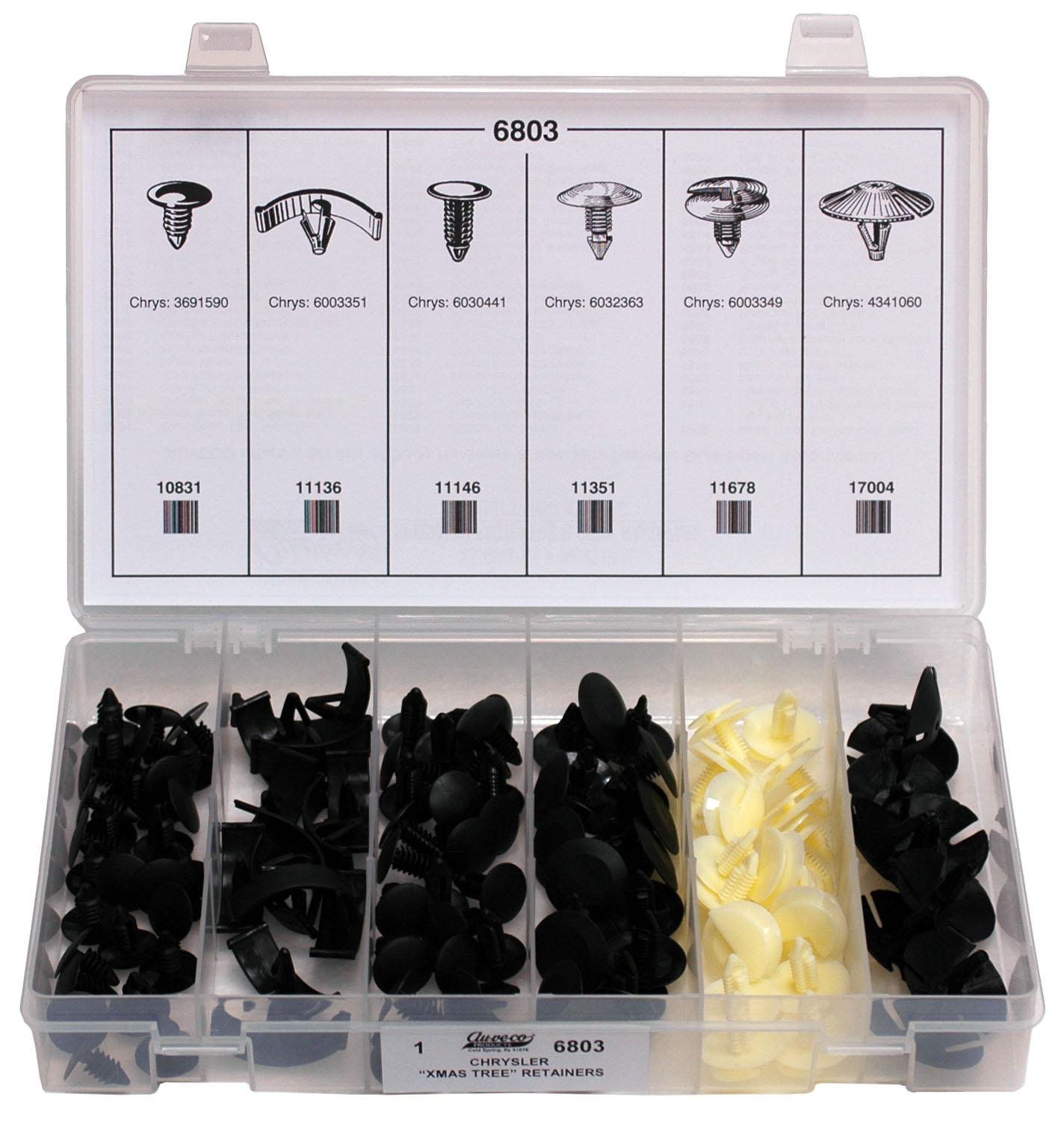 Auveco # 6803 Chrysler Christmas Tree Retainer Quik-Select Kit. Assortment. Qty 1.